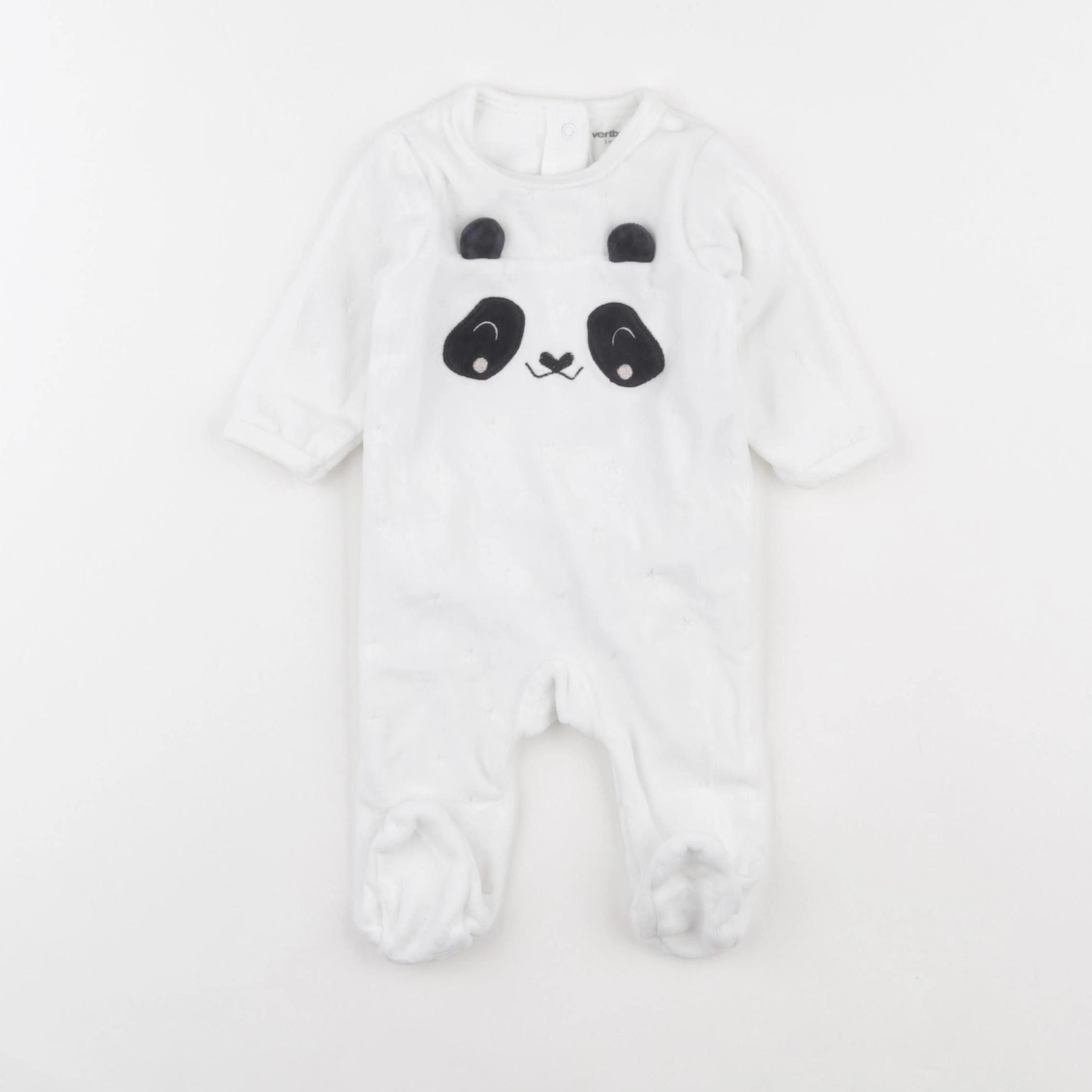Vertbaudet - pyjama velours blanc - 3 mois
