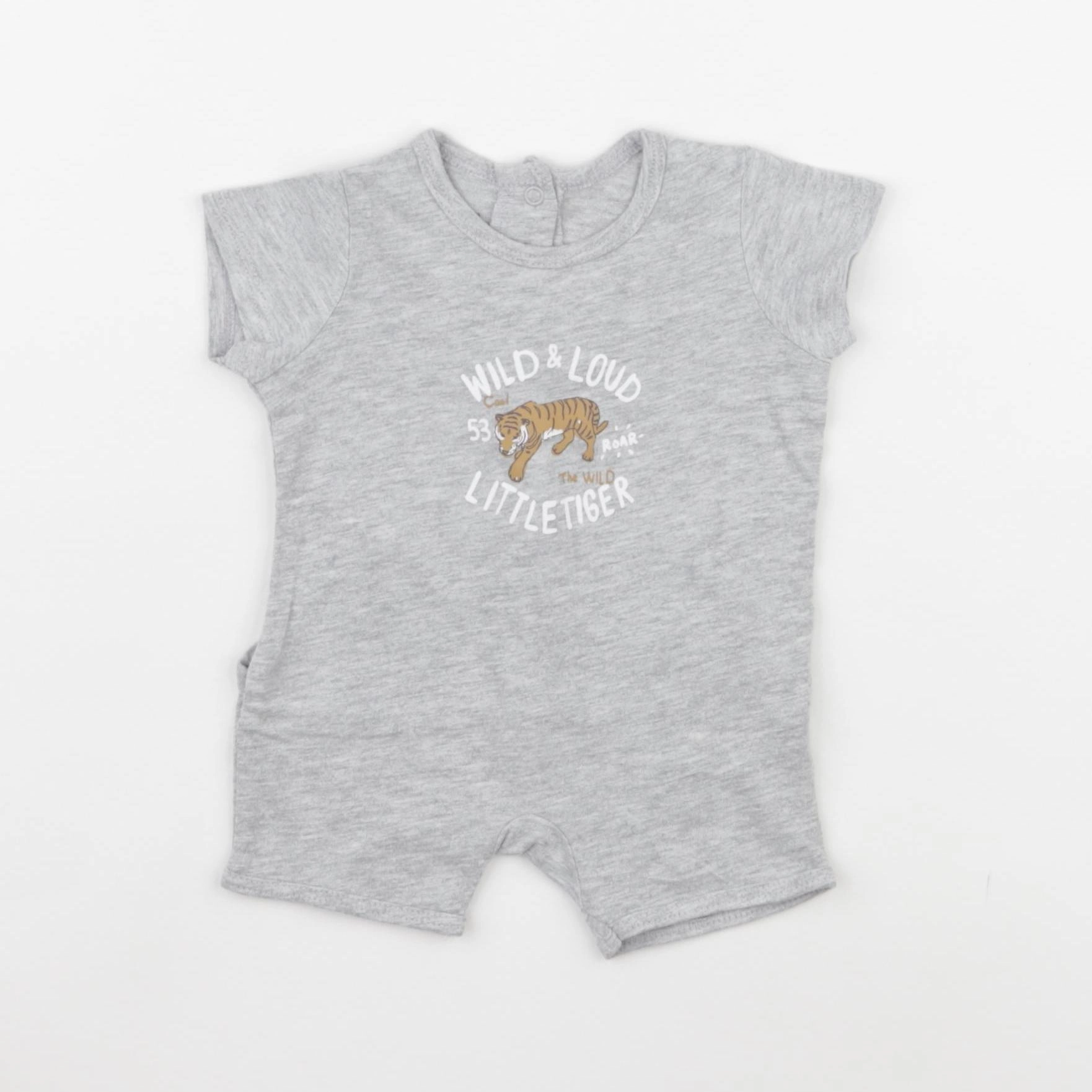 Vertbaudet - pyjama coton gris - 1 mois