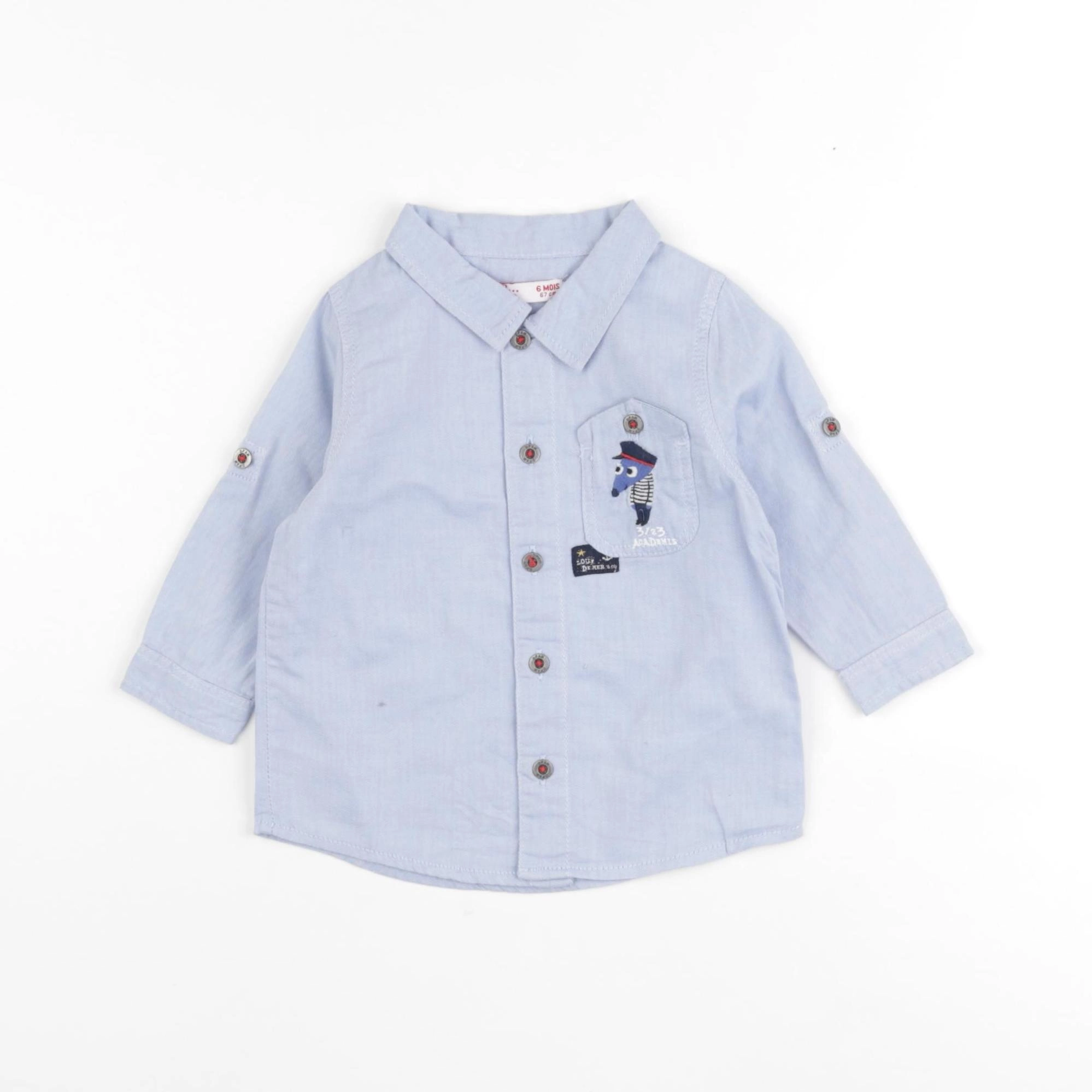DPAM - chemise bleu - 6 mois