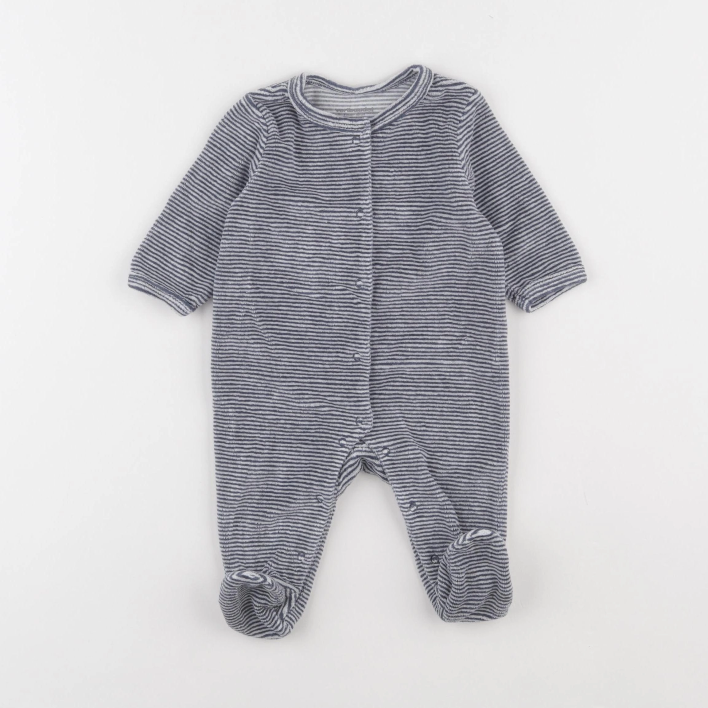 Vertbaudet - pyjama velours bleu - 3 mois