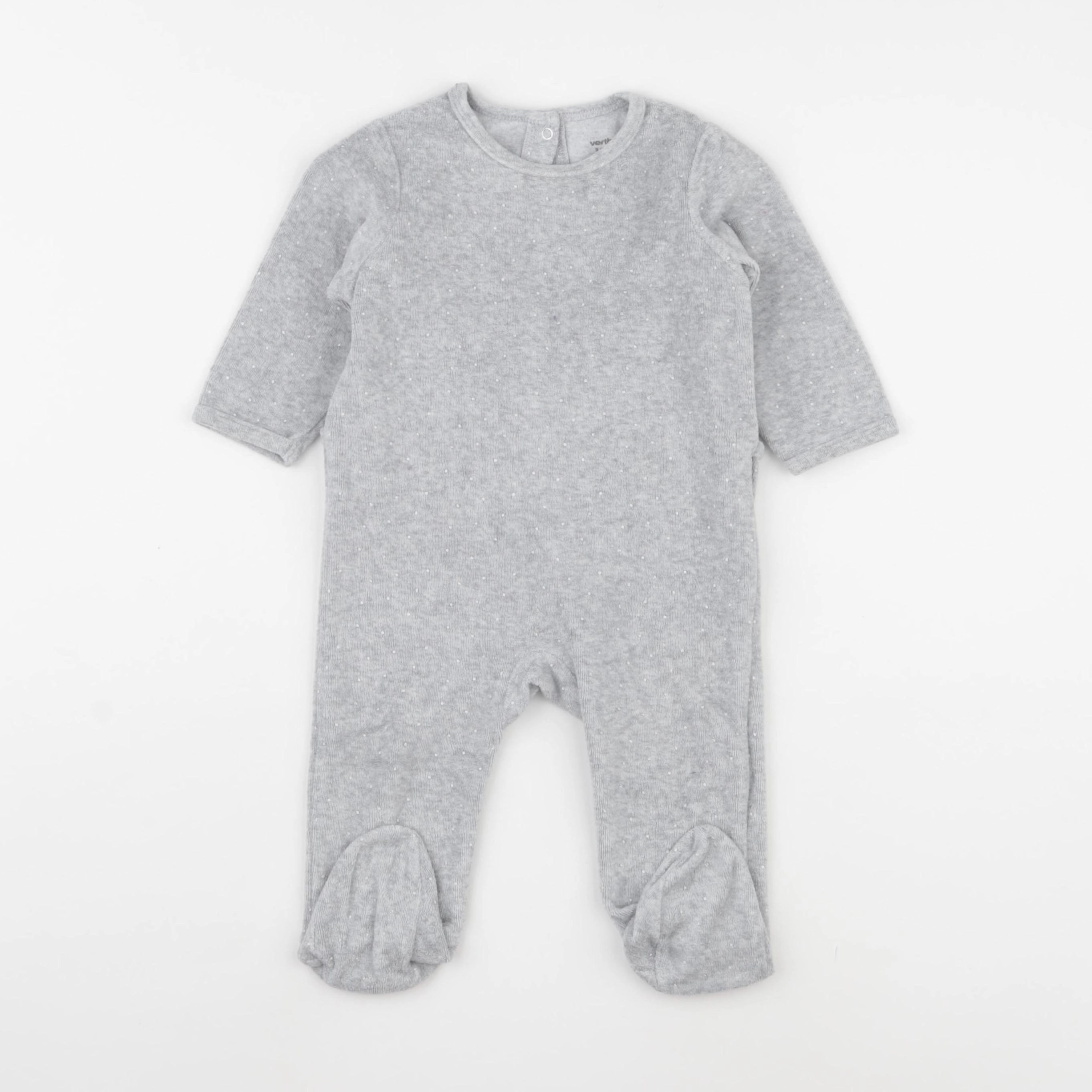 Vertbaudet - pyjama velours gris - 9 mois