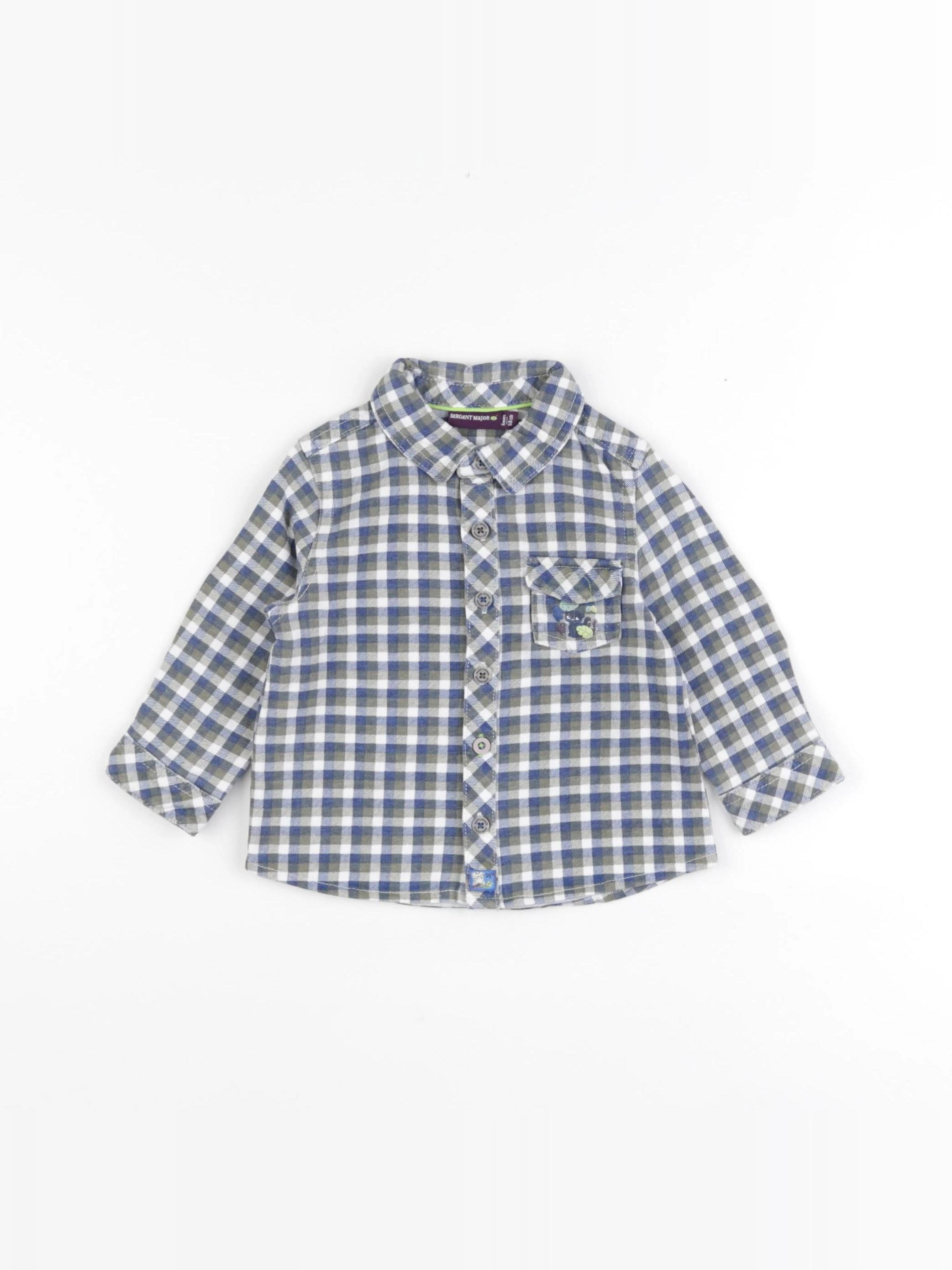 Sergent Major - chemise bleu, gris - 6 mois