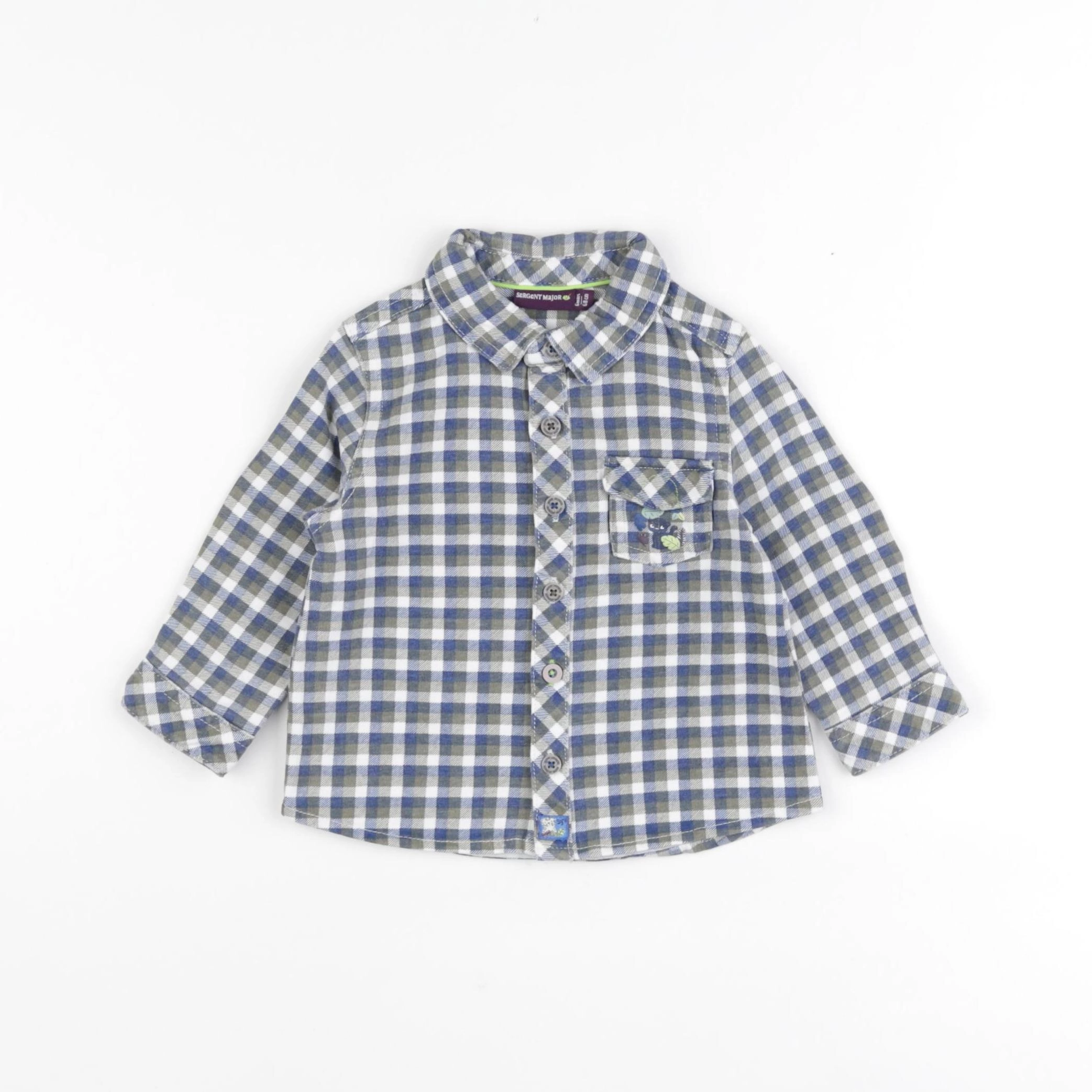 Sergent Major - chemise bleu, gris - 6 mois
