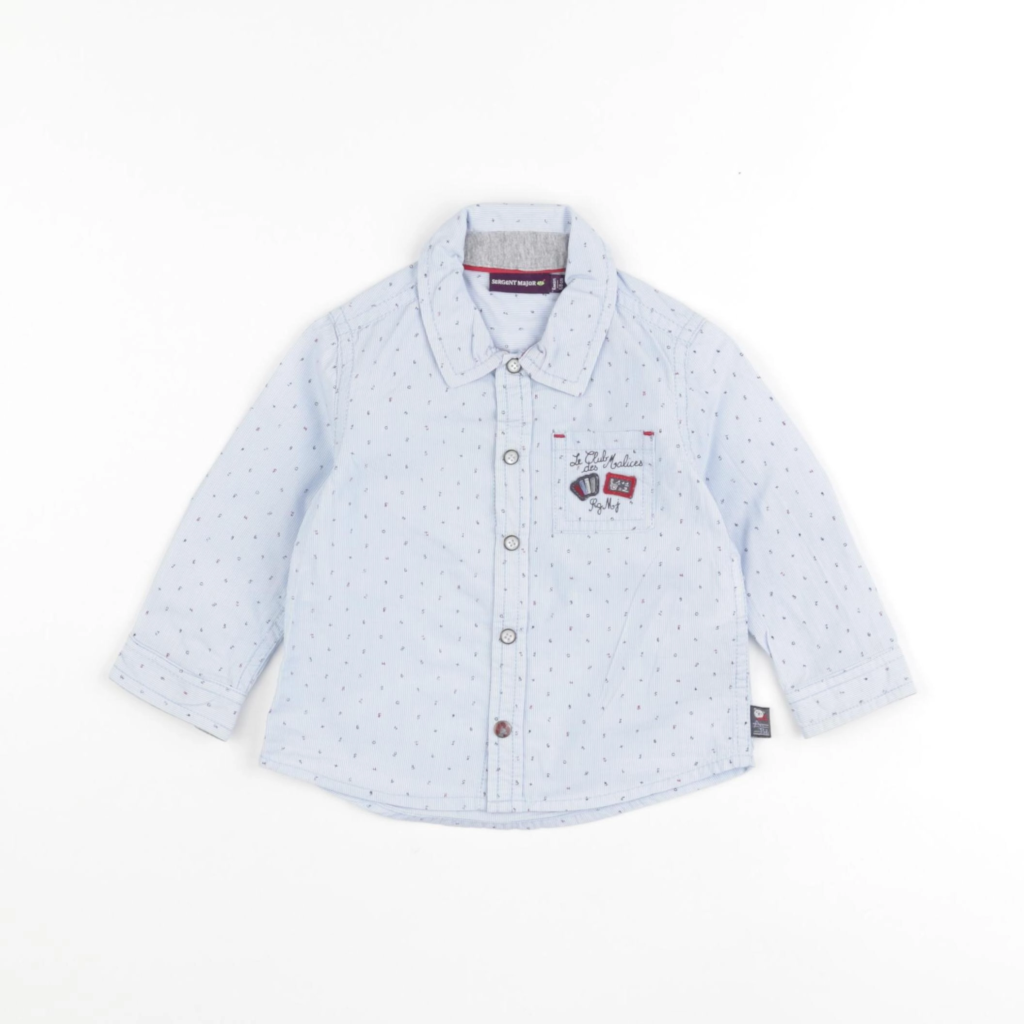 Sergent Major - chemise bleu - 6 mois