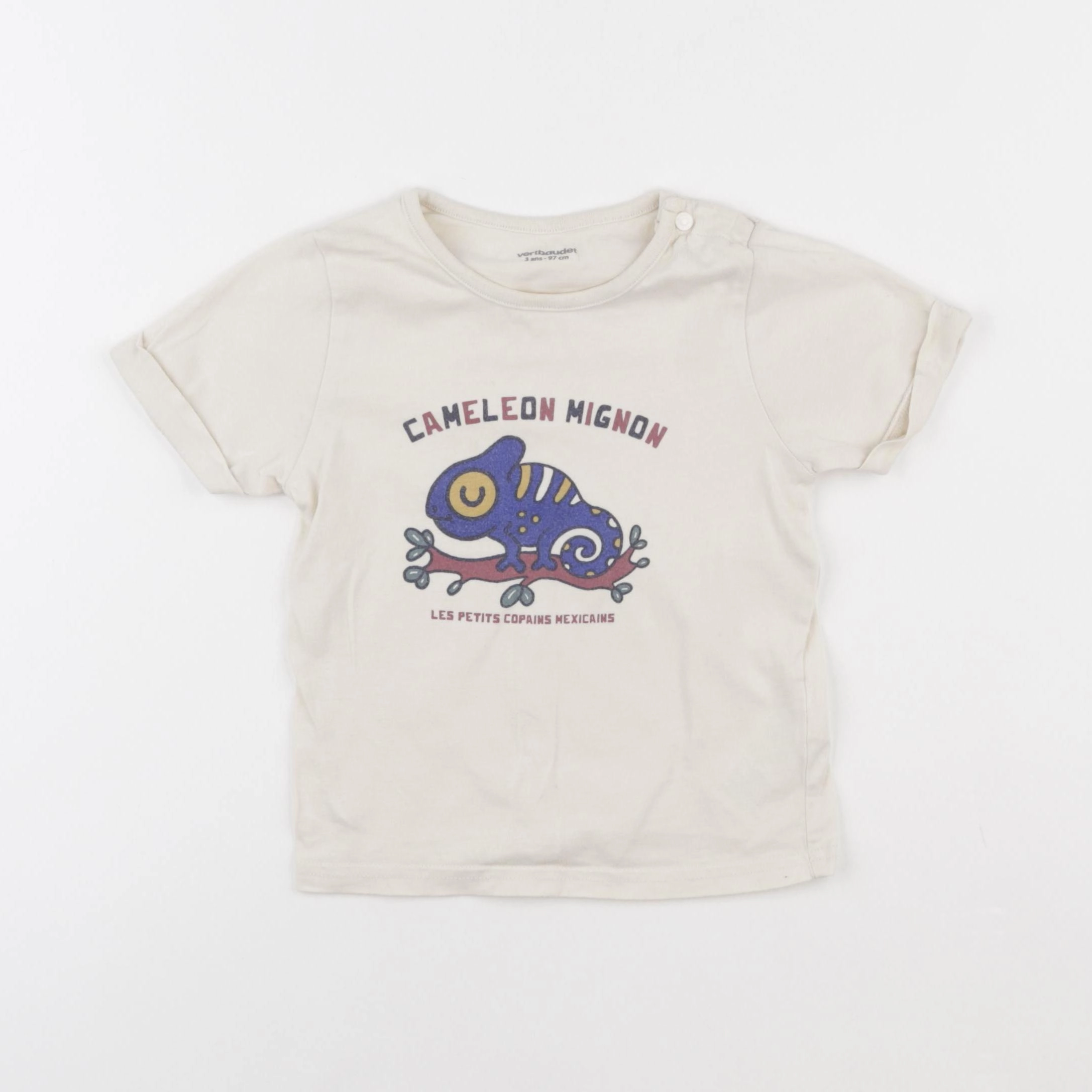 Vertbaudet - tee-shirt beige - 36 mois