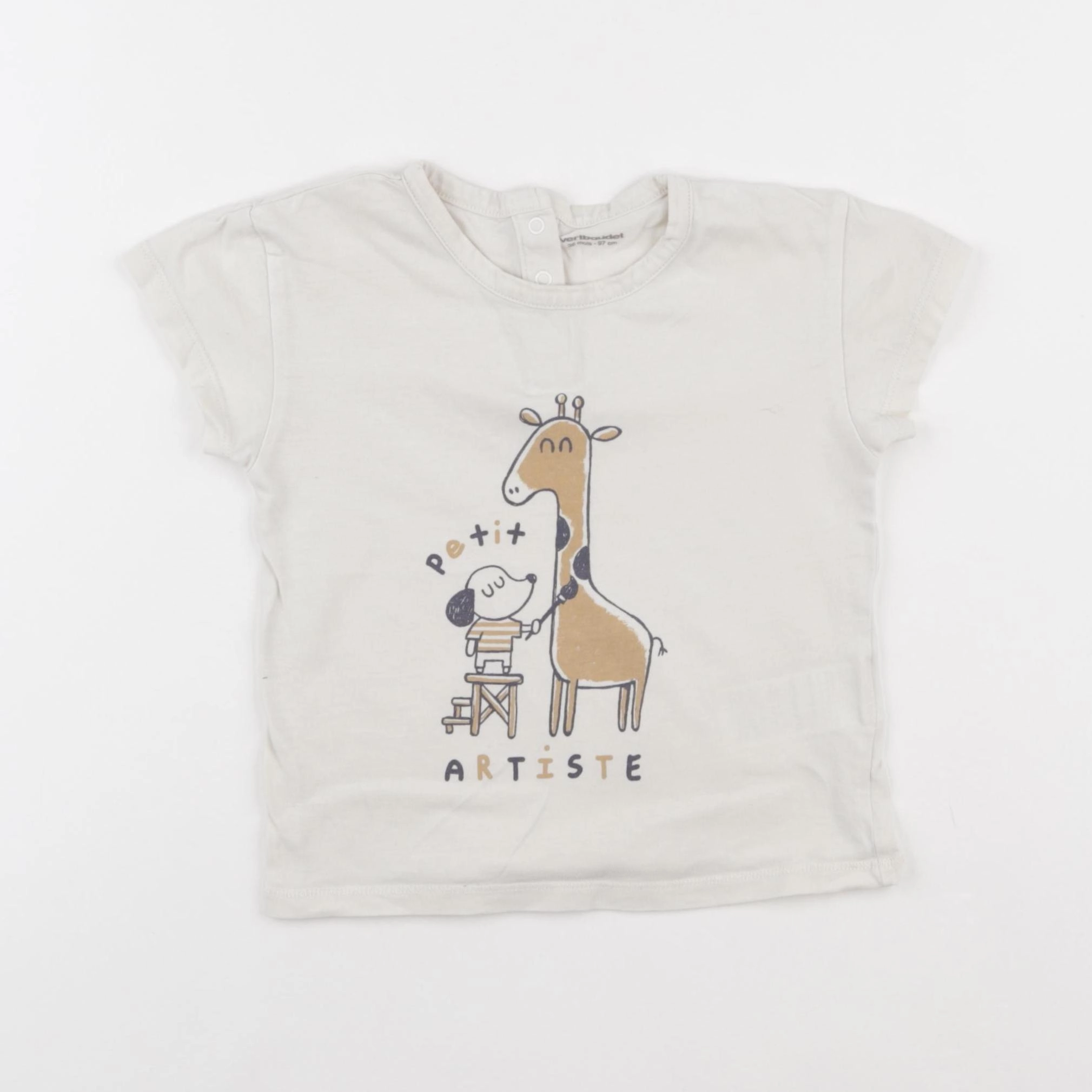 Vertbaudet - tee-shirt beige - 36 mois