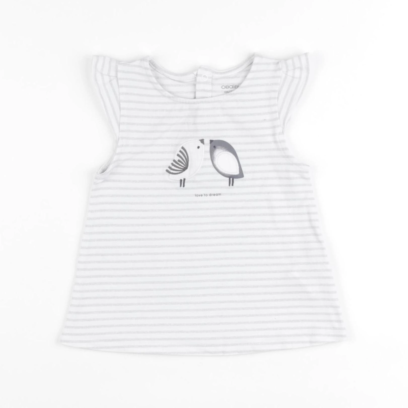 Obaïbi - tee-shirt blanc, gris - 12 mois