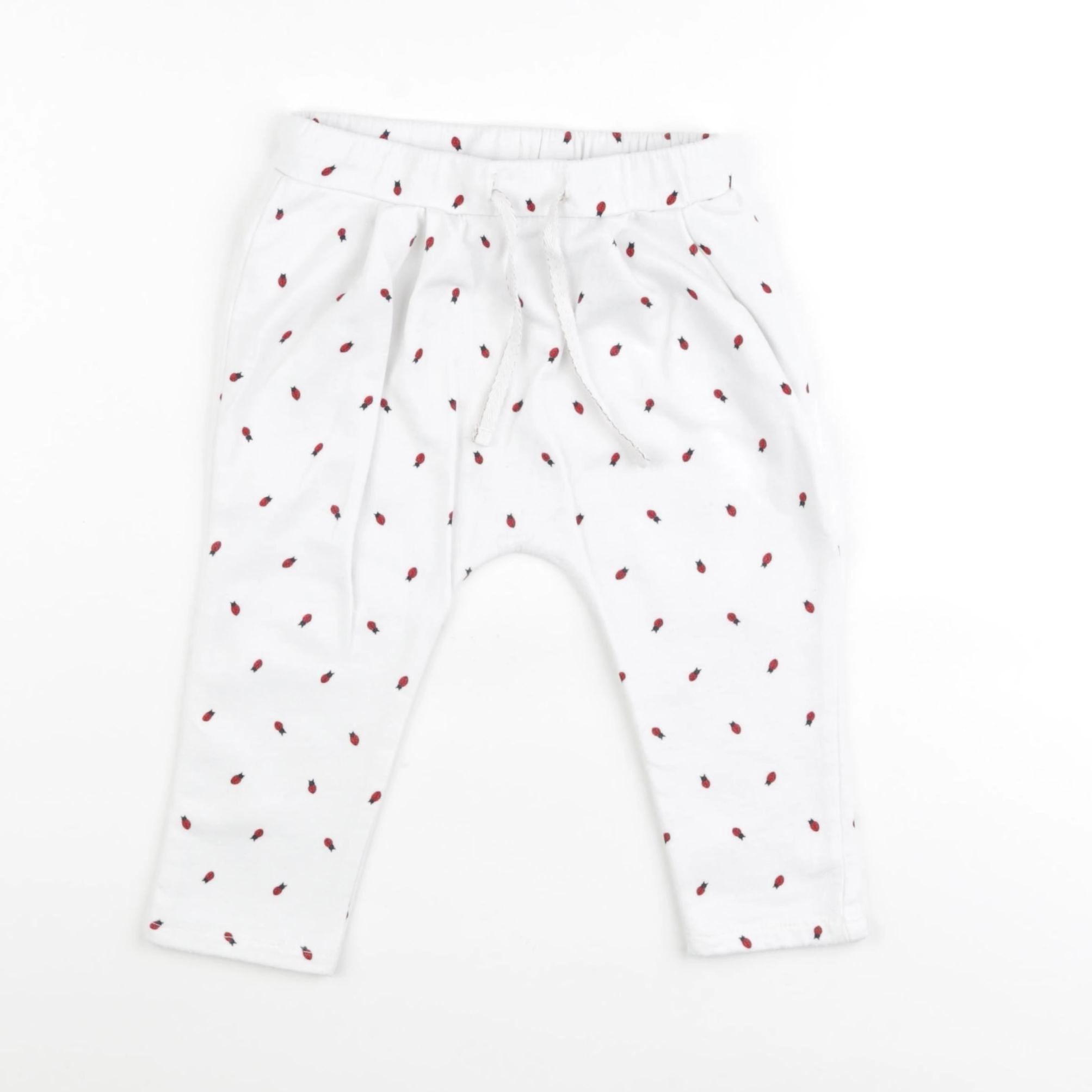 Boutchou - sarouel blanc, rouge - 12 mois