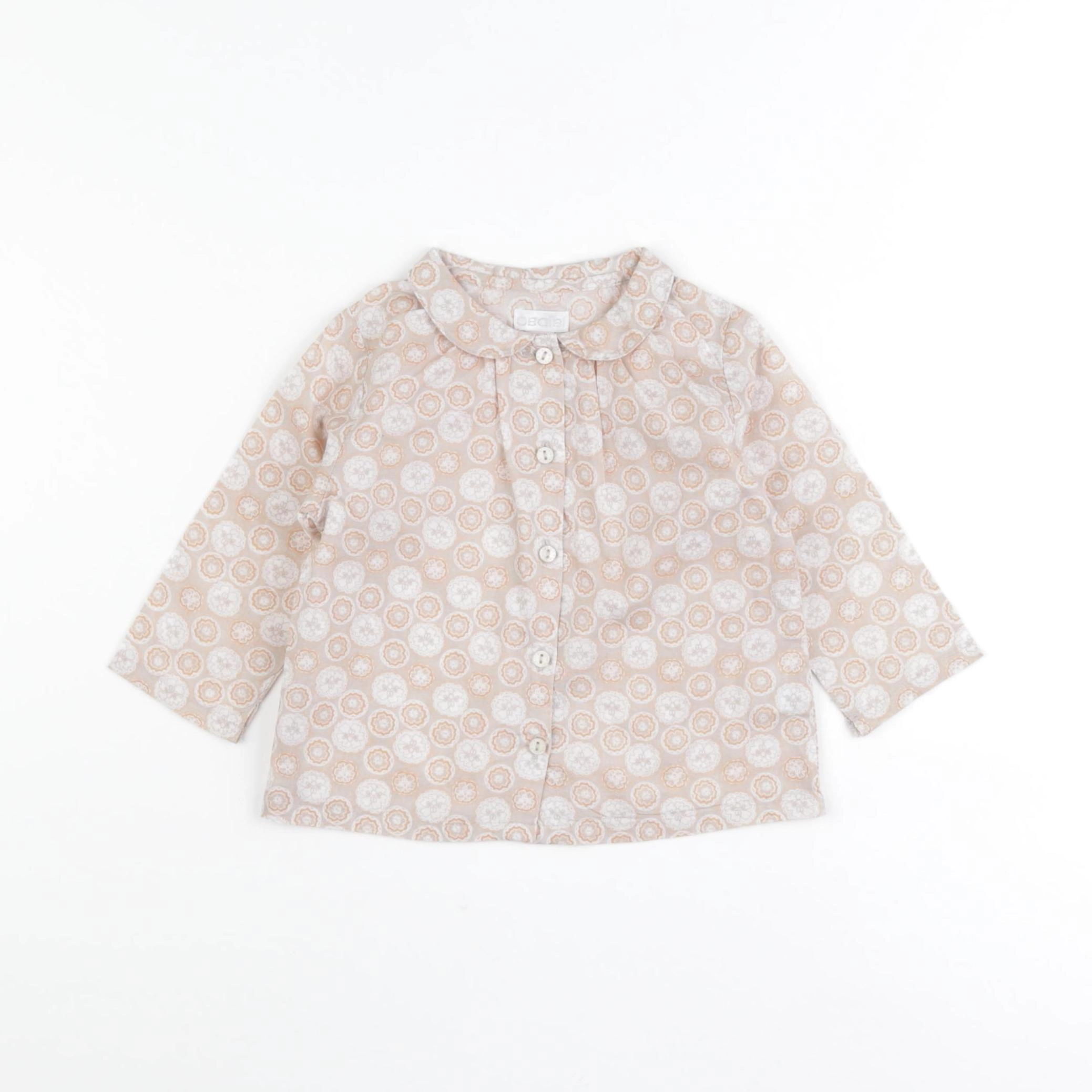 Obaïbi - blouse beige, orange - 6 mois