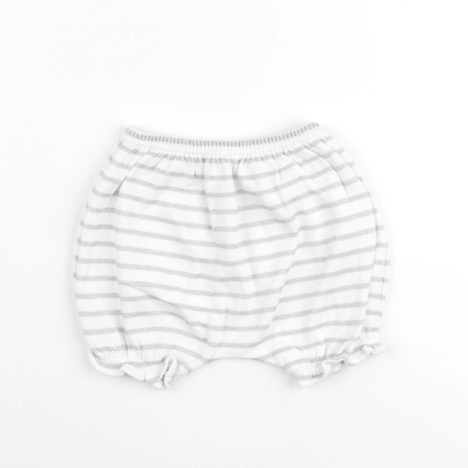 Petit Bateau - bloomer blanc, argent - 12 mois