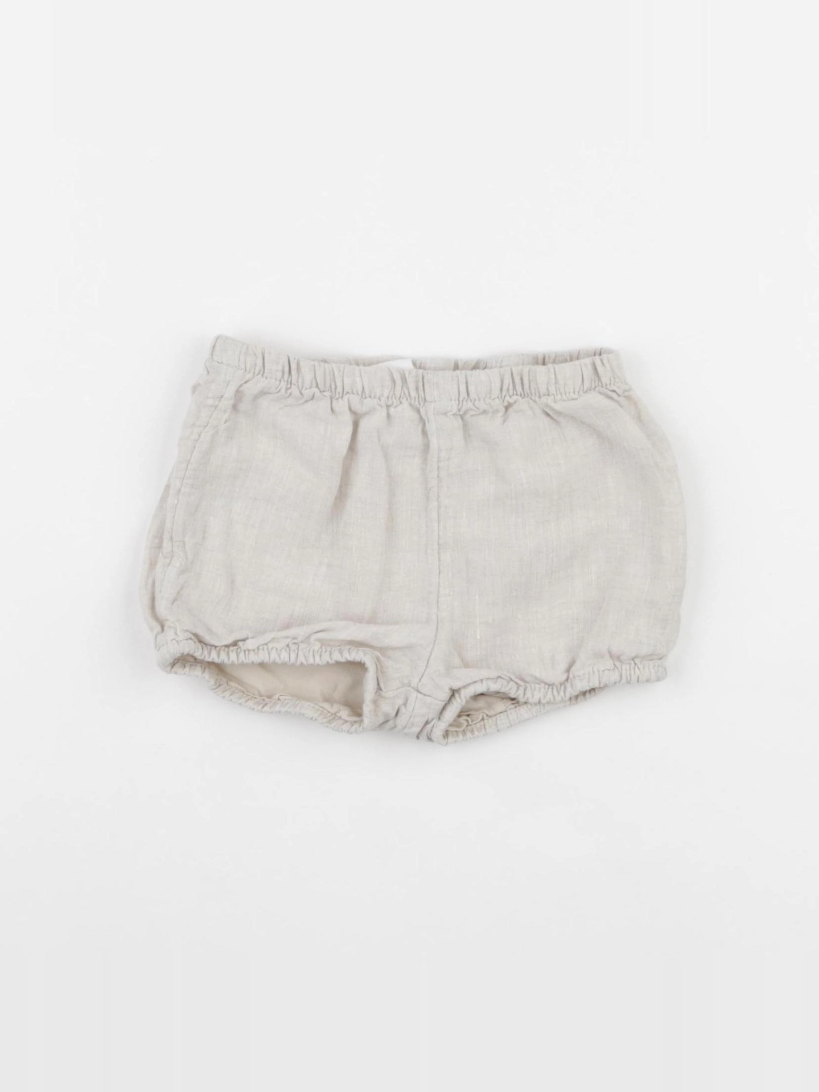 H&M - short beige - 6/9 mois
