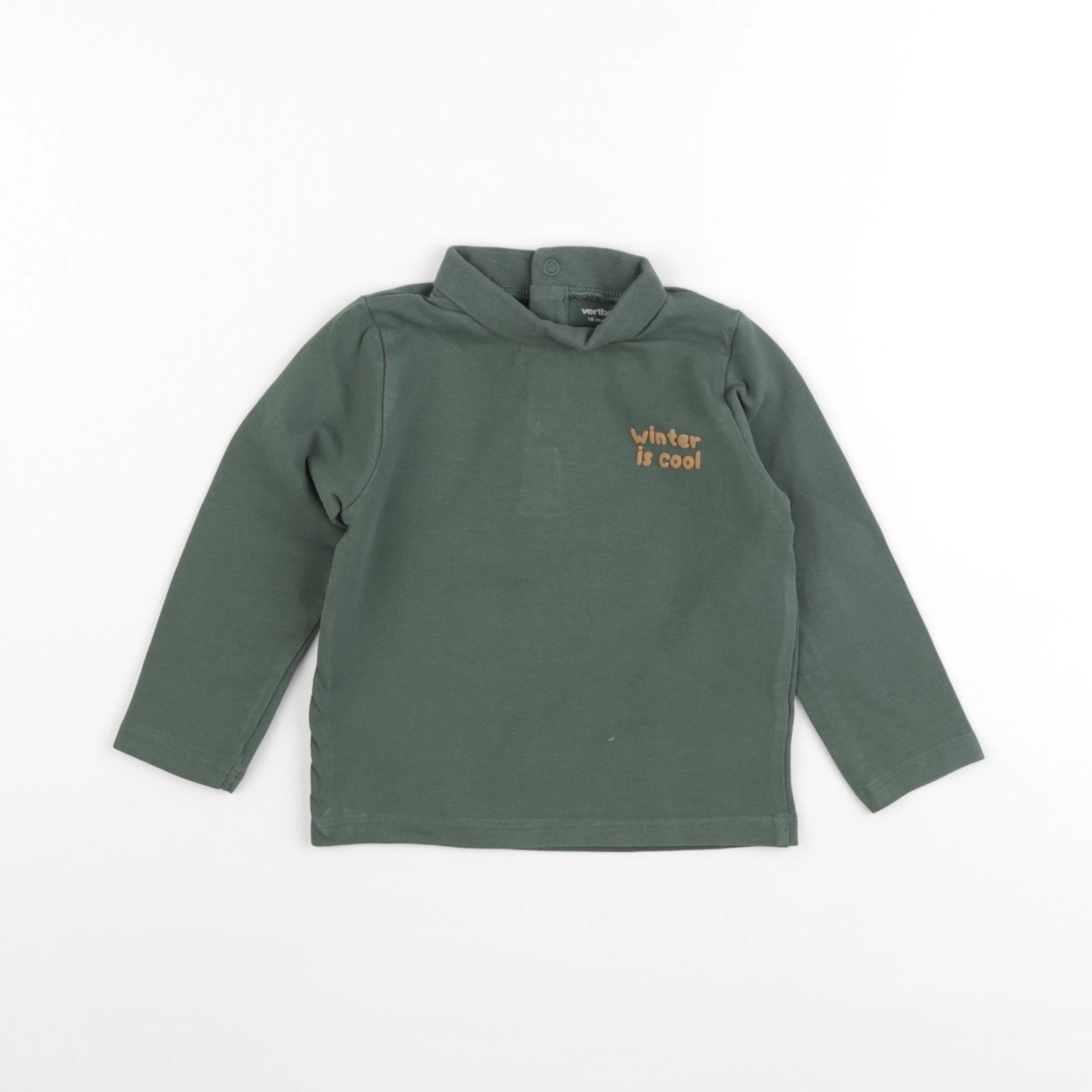 Vertbaudet - sous-pull vert - 18 mois