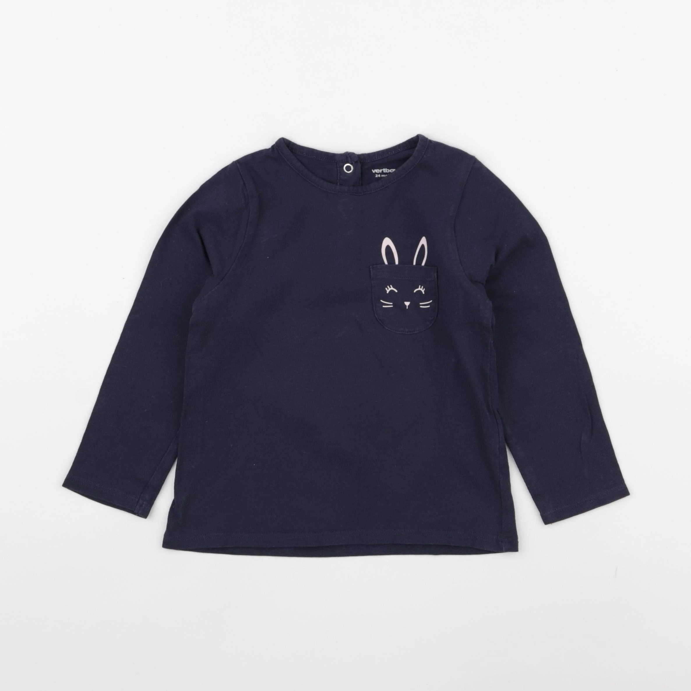 Vertbaudet - tee-shirt bleu - 24 mois