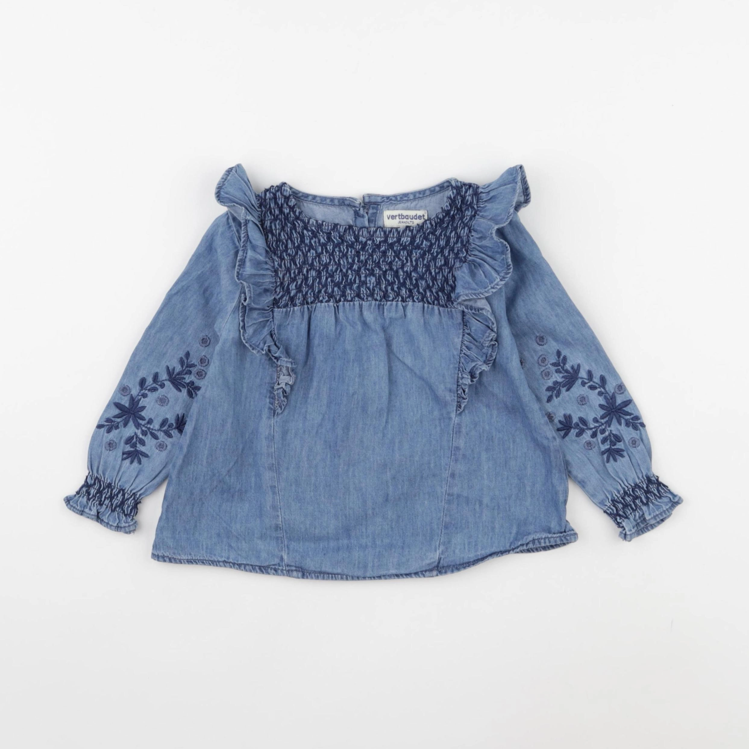 Vertbaudet - blouse bleu - 2 ans