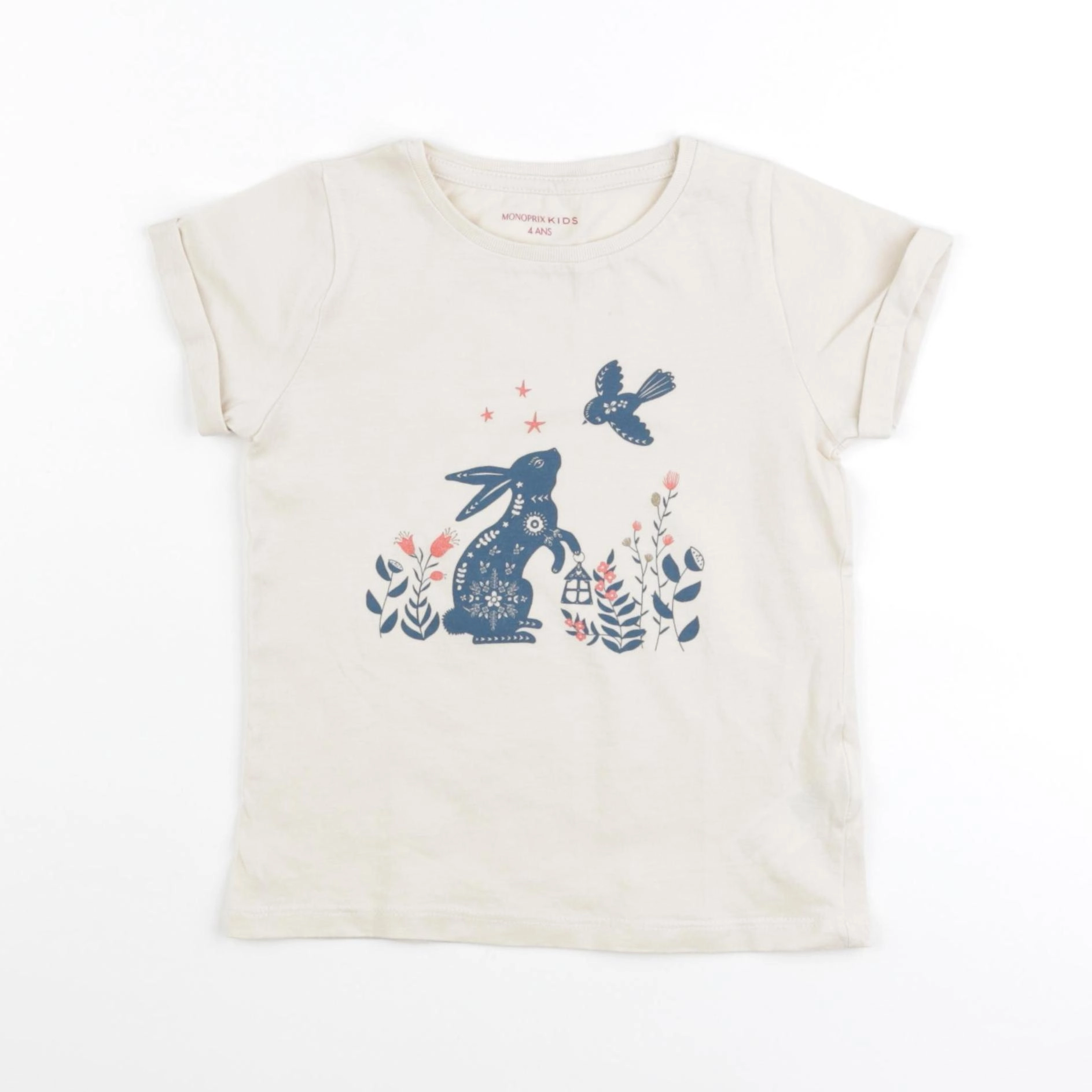 Monoprix - tee-shirt jaune - 4 ans