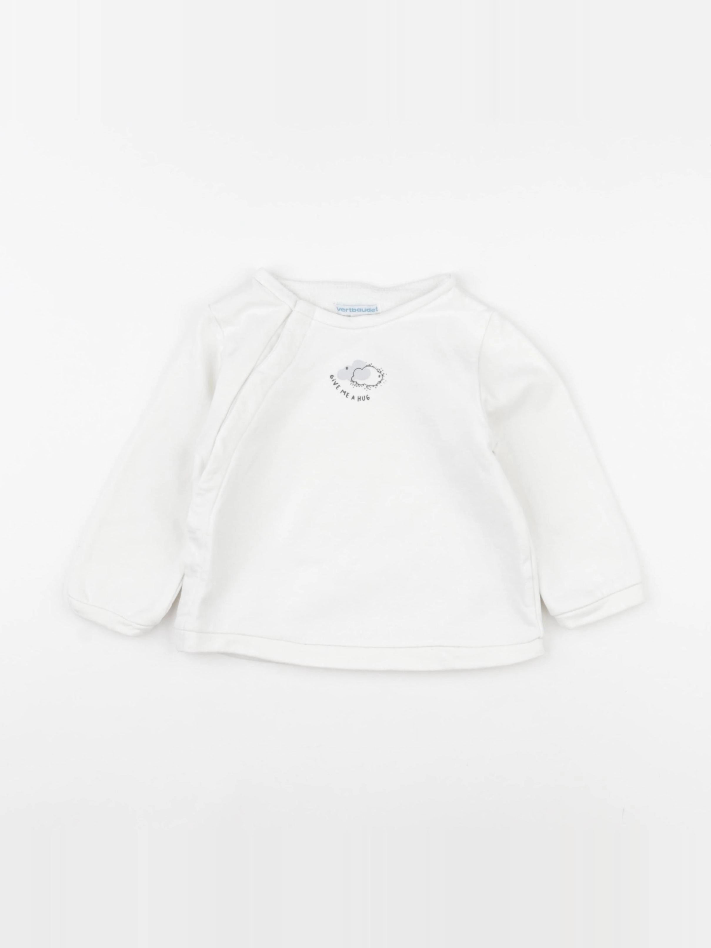 Vertbaudet - sweat blanc - 18 mois