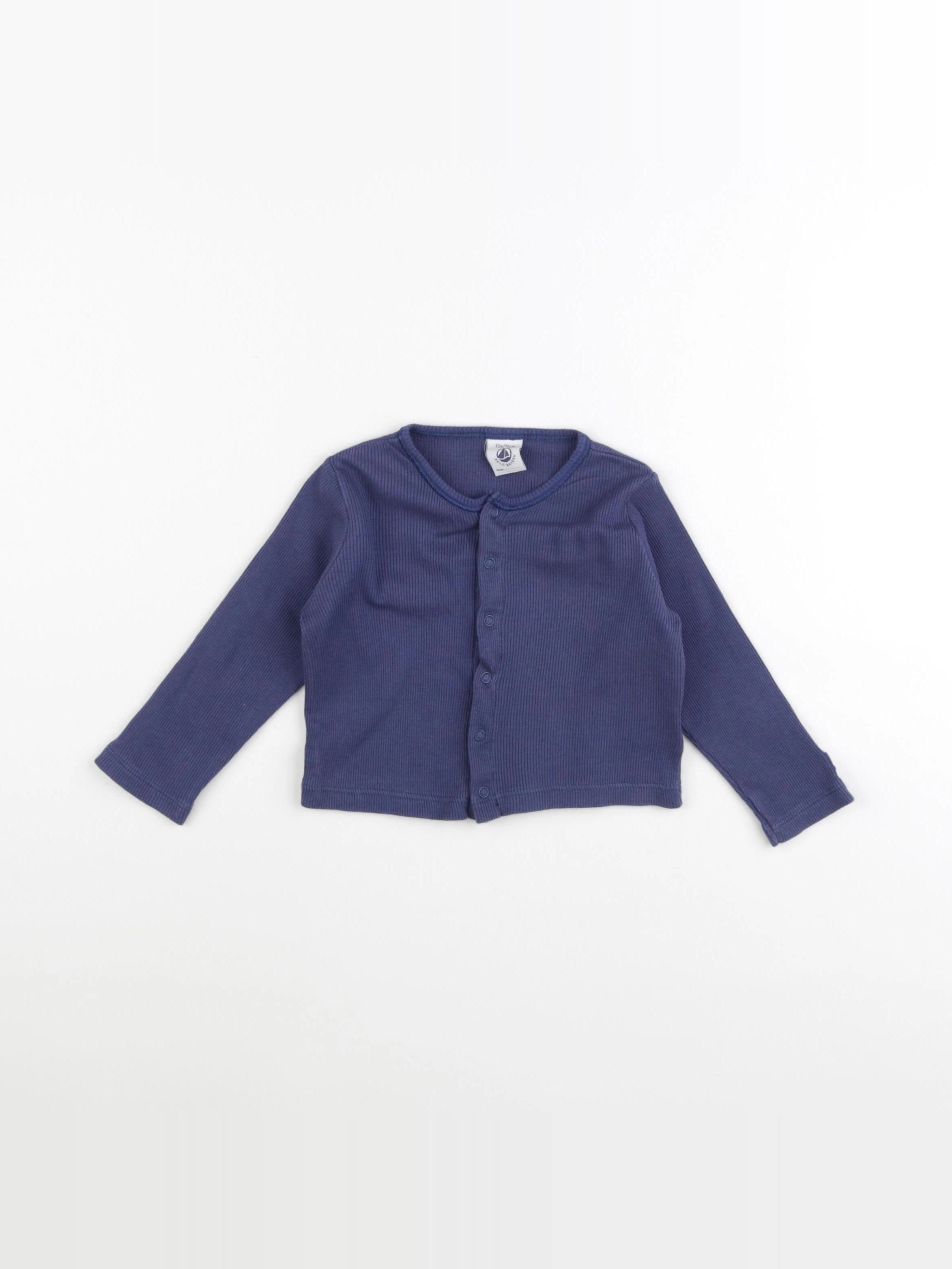 Petit Bateau - tee-shirt bleu - 12 mois