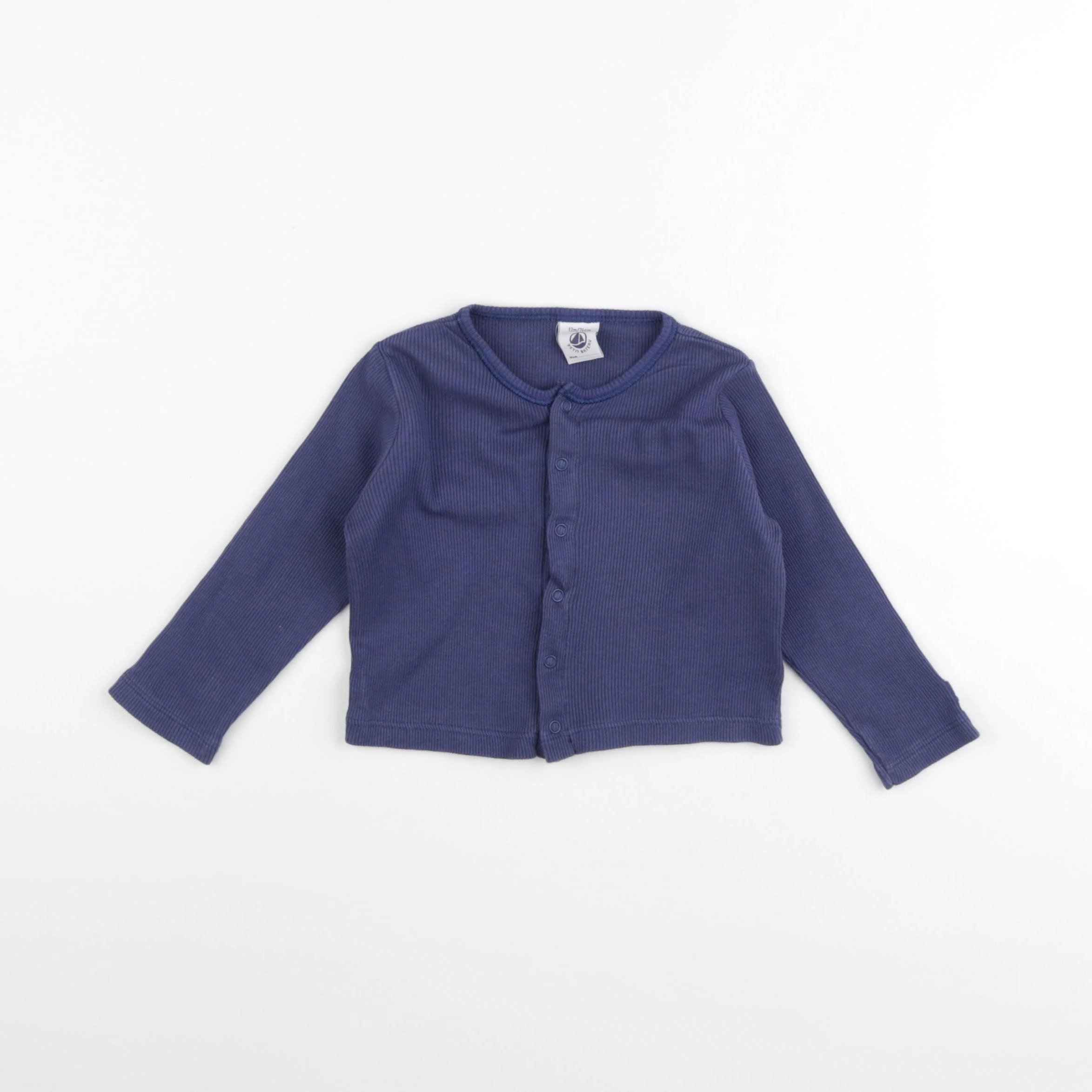 Petit Bateau - tee-shirt bleu - 12 mois