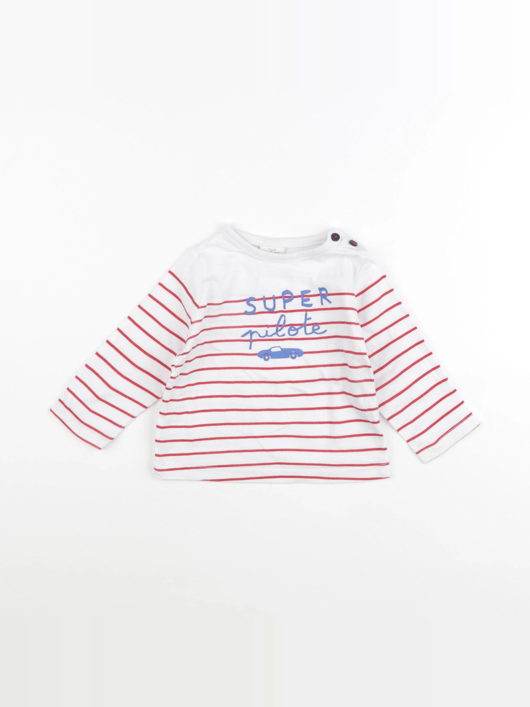 Tape à l'oeil - tee-shirt blanc, rouge - 9 mois