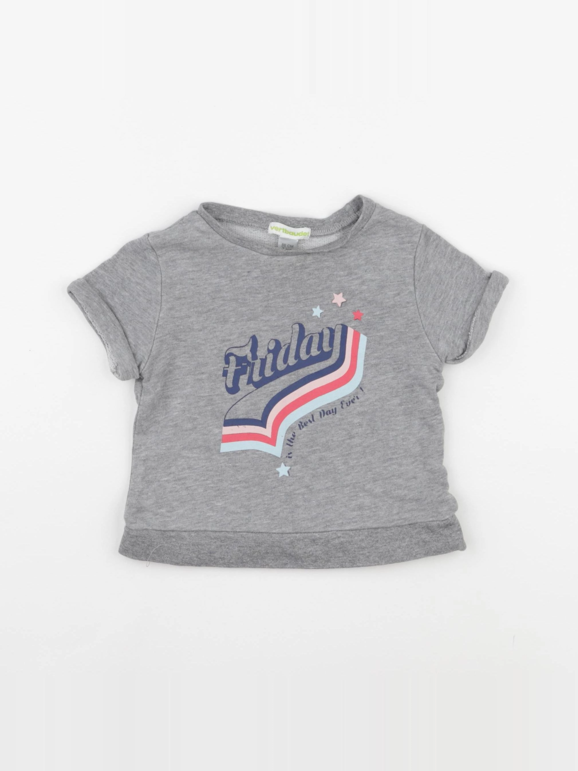 Vertbaudet - tee-shirt gris - 2 ans