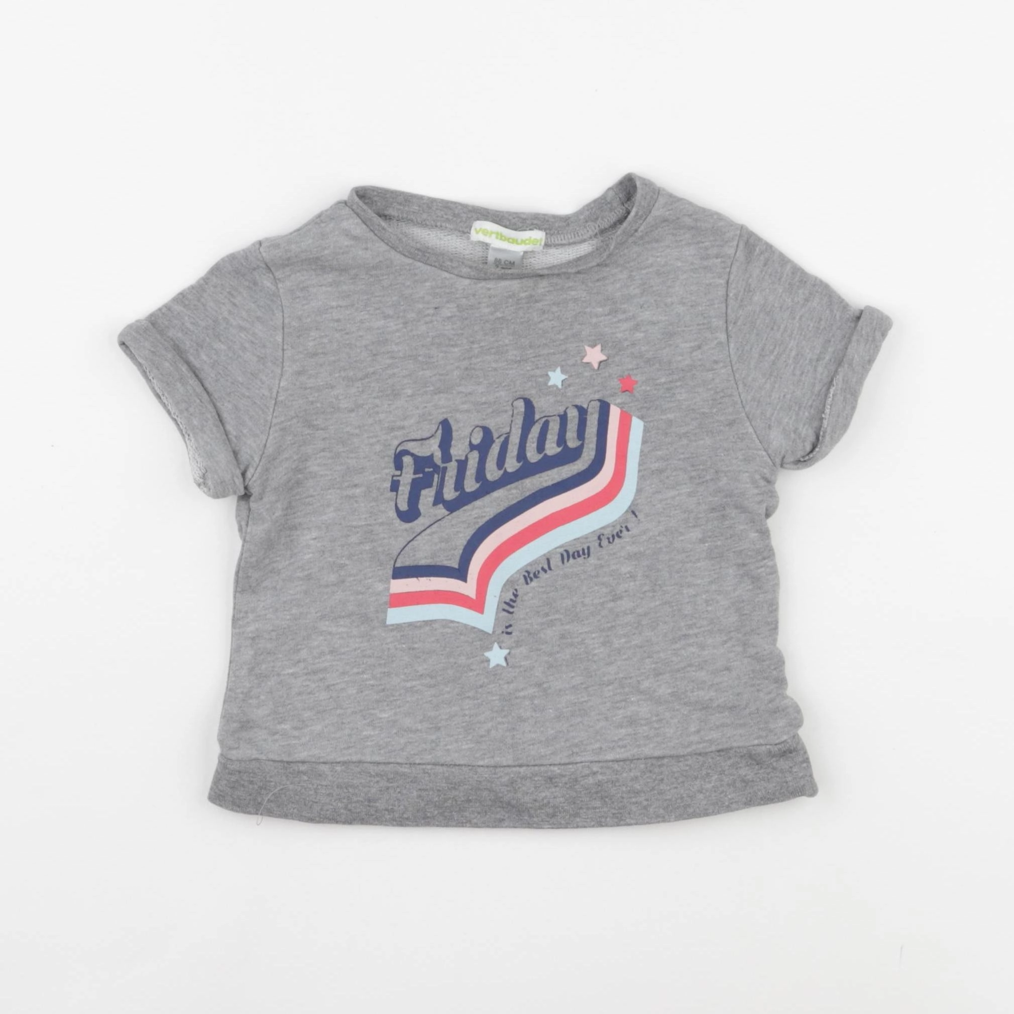 Vertbaudet - tee-shirt gris - 2 ans