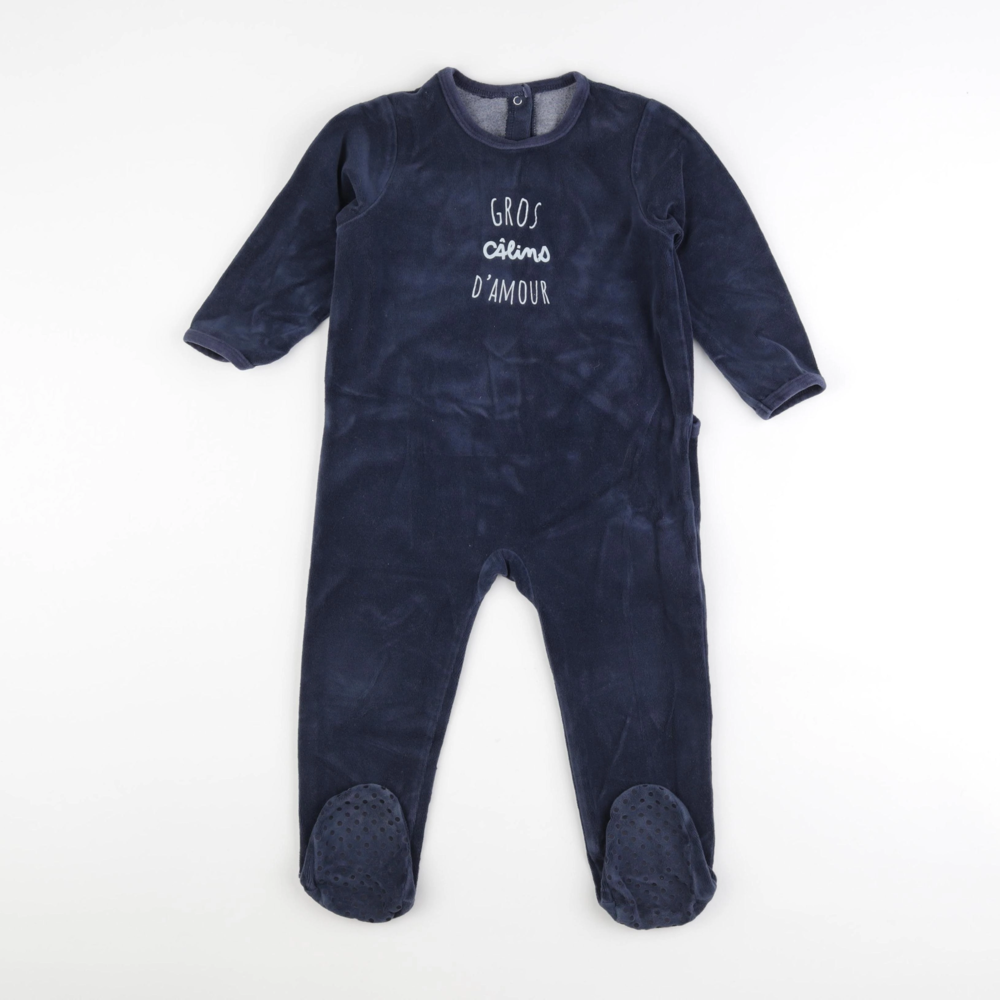 Vertbaudet - pyjama velours bleu - 3 ans