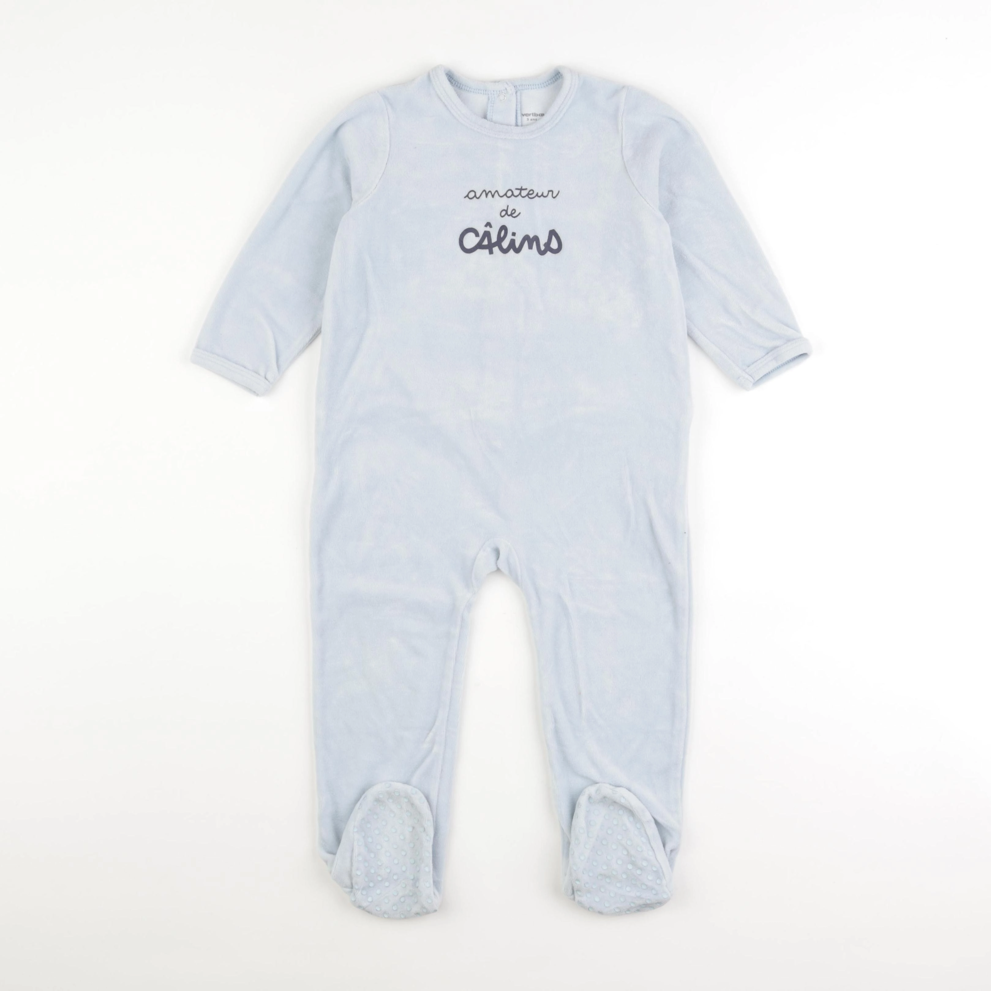 Vertbaudet - pyjama velours bleu - 3 ans