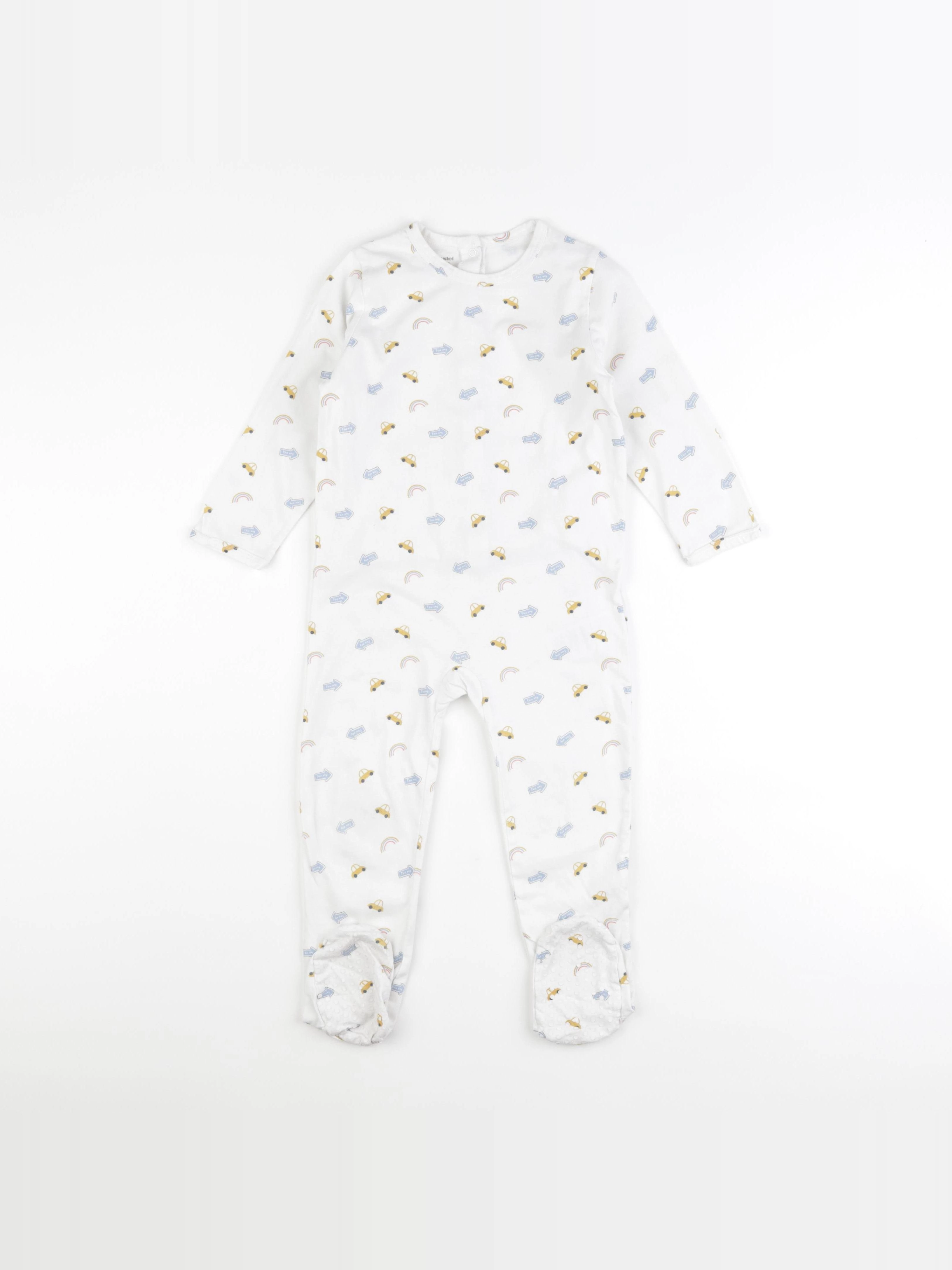 Vertbaudet - pyjama coton blanc, bleu - 36 mois