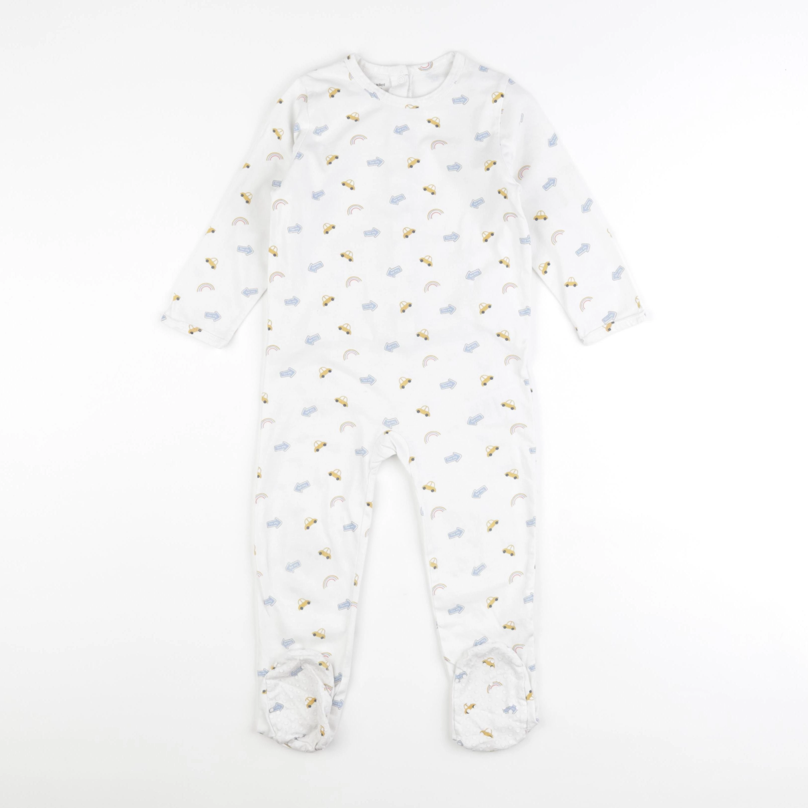 Vertbaudet - pyjama coton blanc, bleu - 36 mois