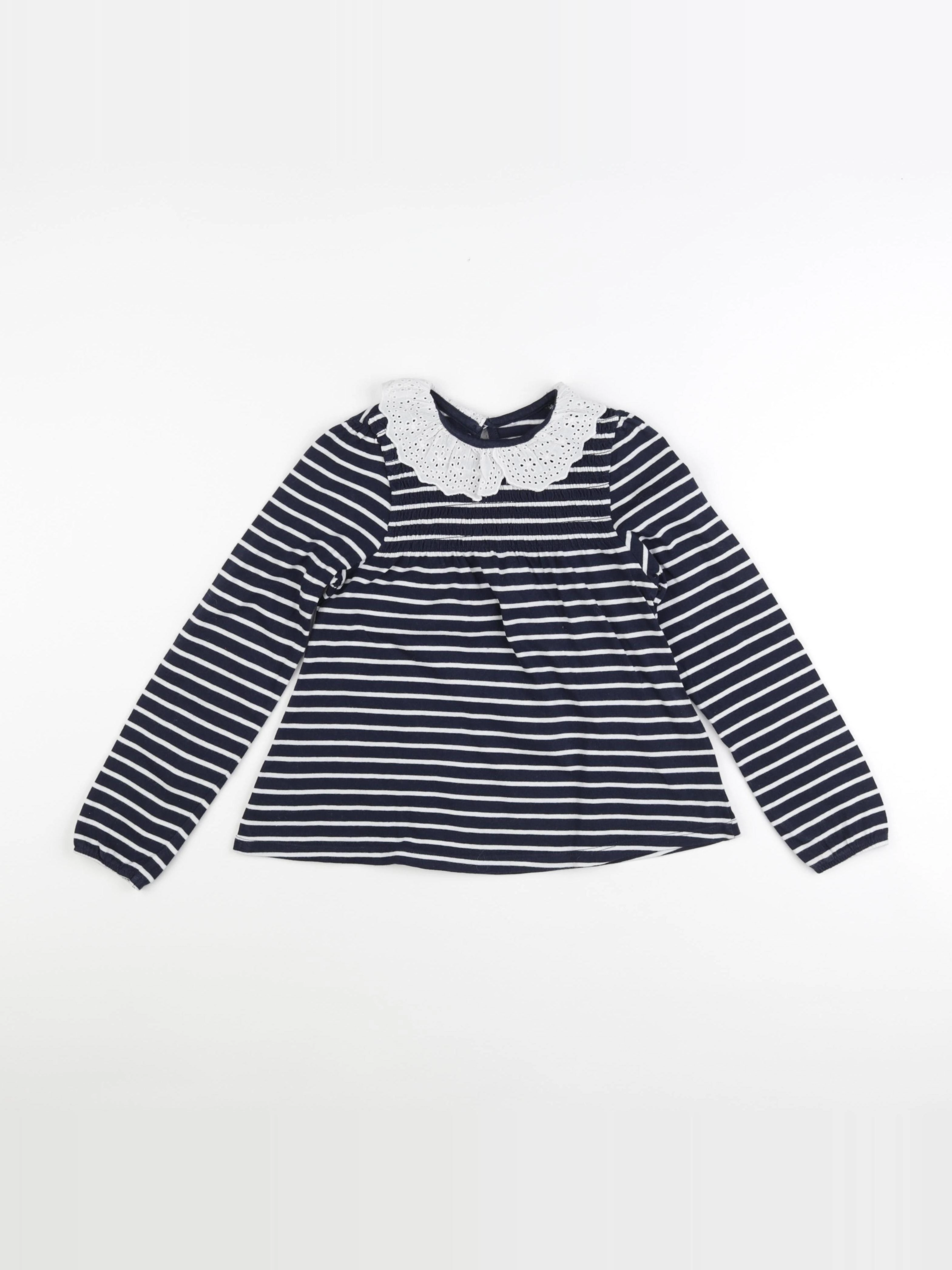 Vertbaudet - tee-shirt bleu, blanc - 8 ans