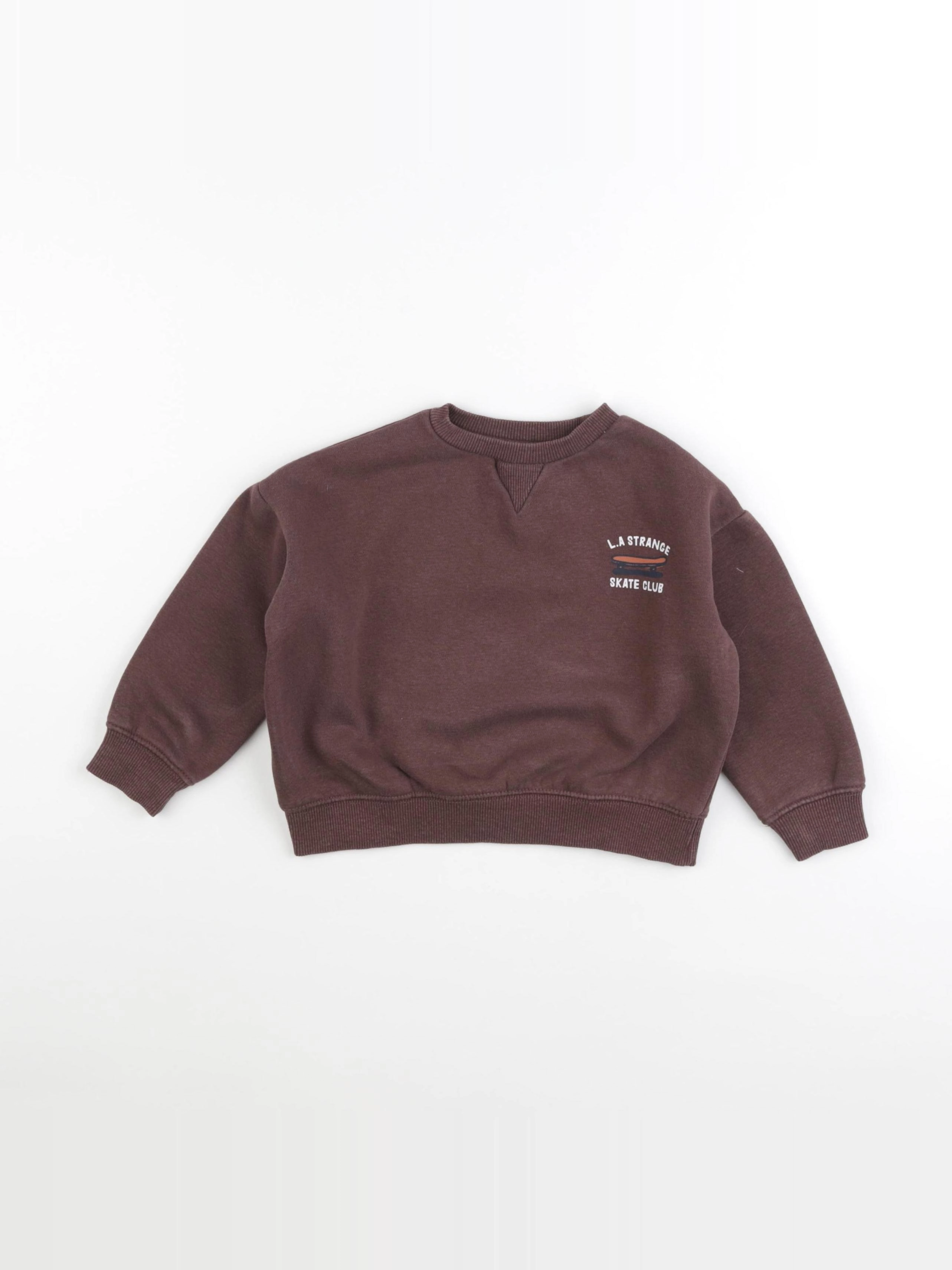 Vertbaudet - sweat imprimé au dos marron - 2 ans