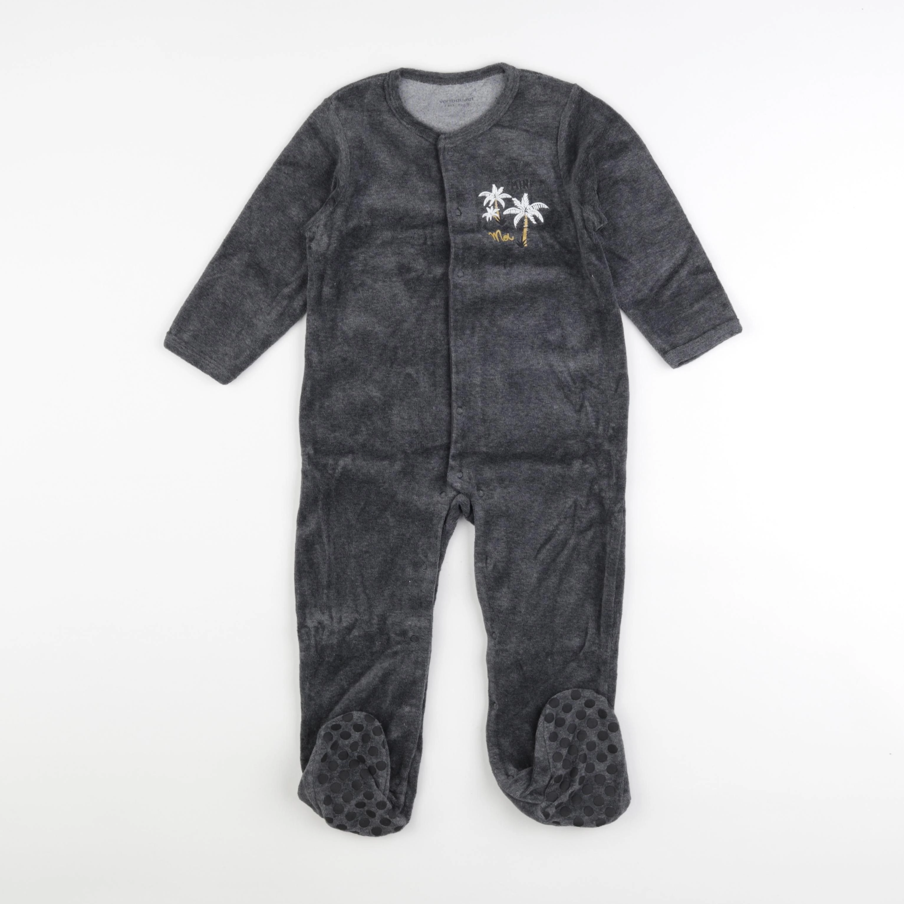Vertbaudet - pyjama velours gris - 2 ans