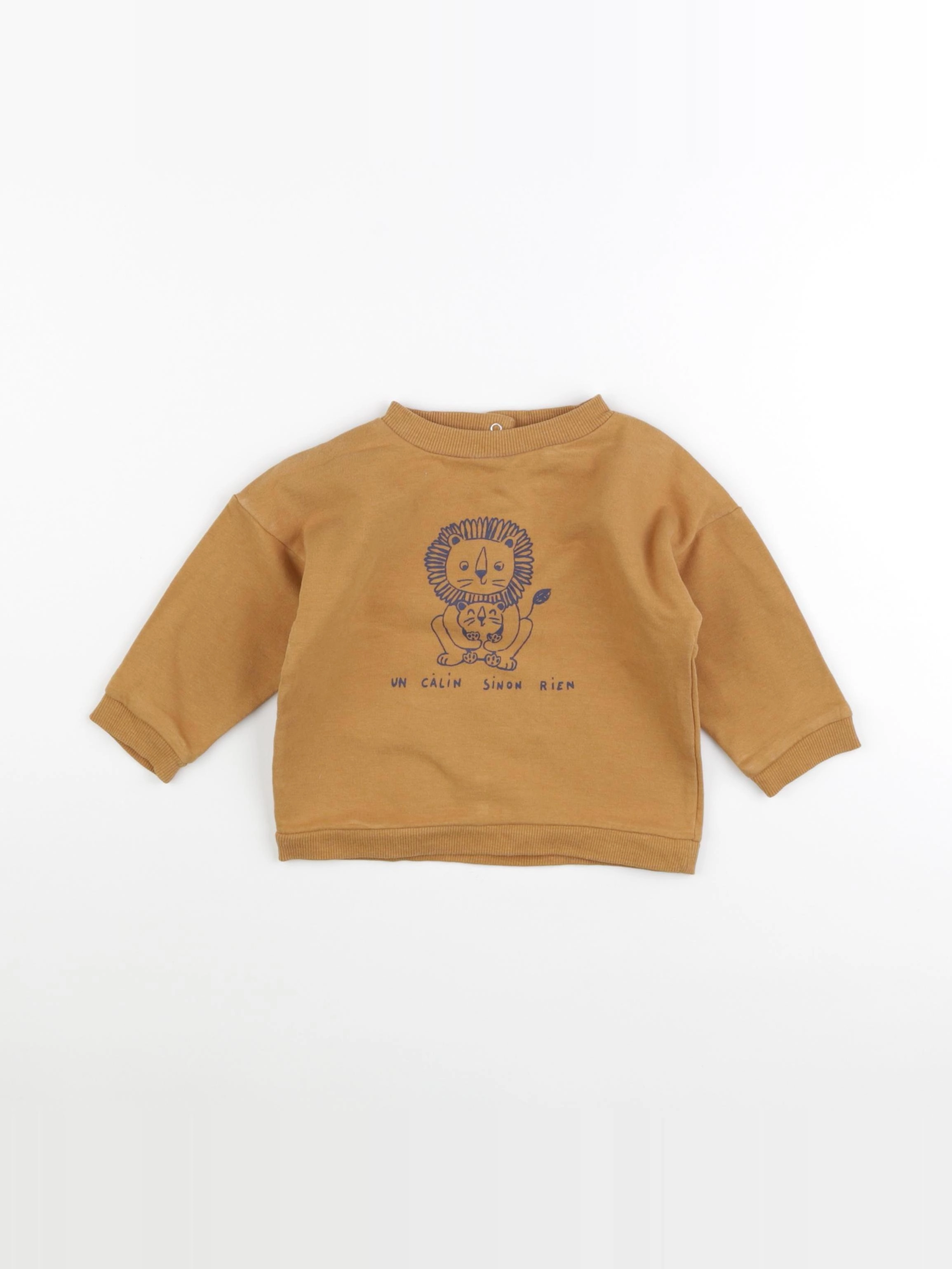 Vertbaudet - sweat marron - 12 mois