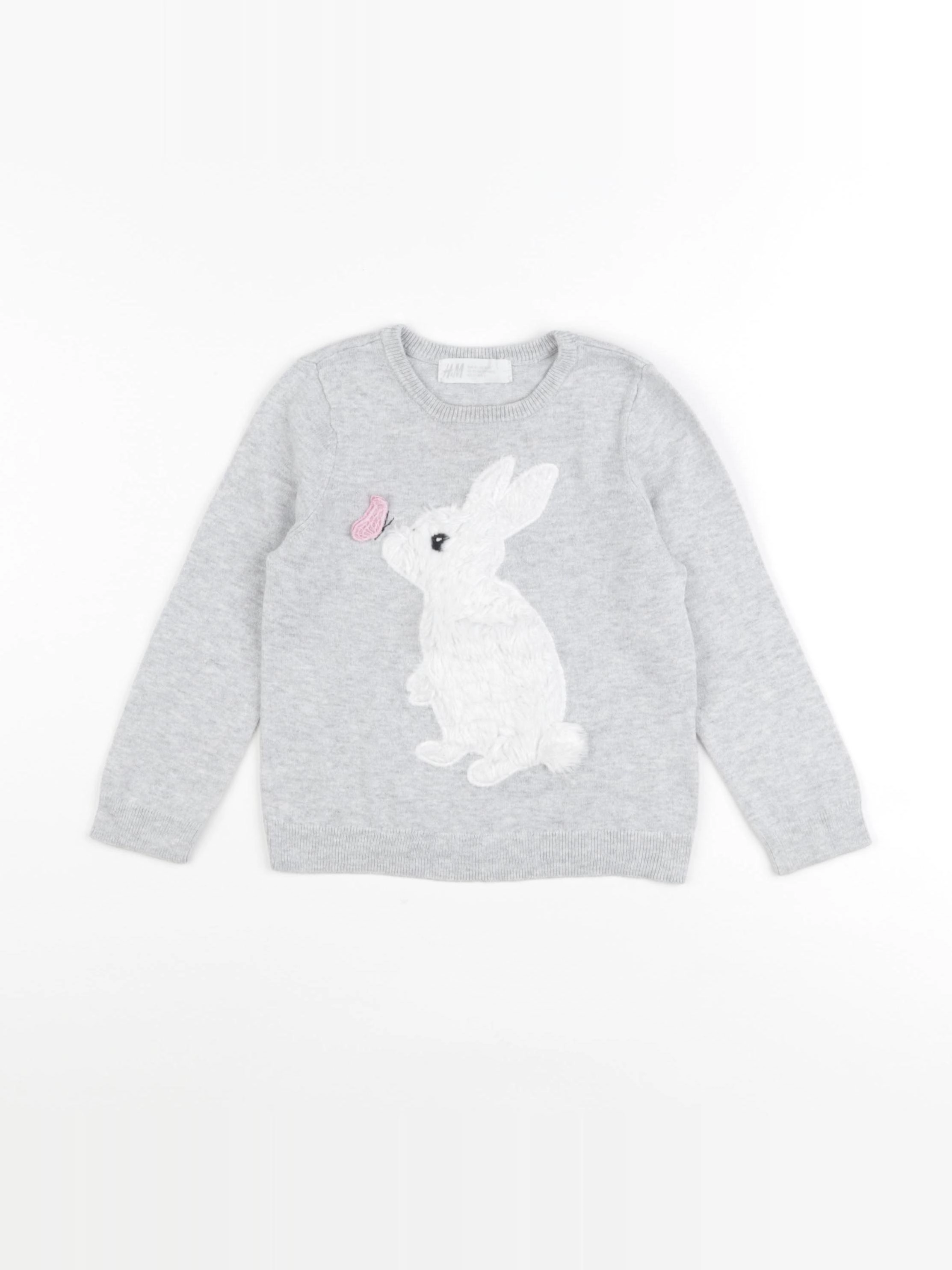 H&M - pull gris - 18/24 mois