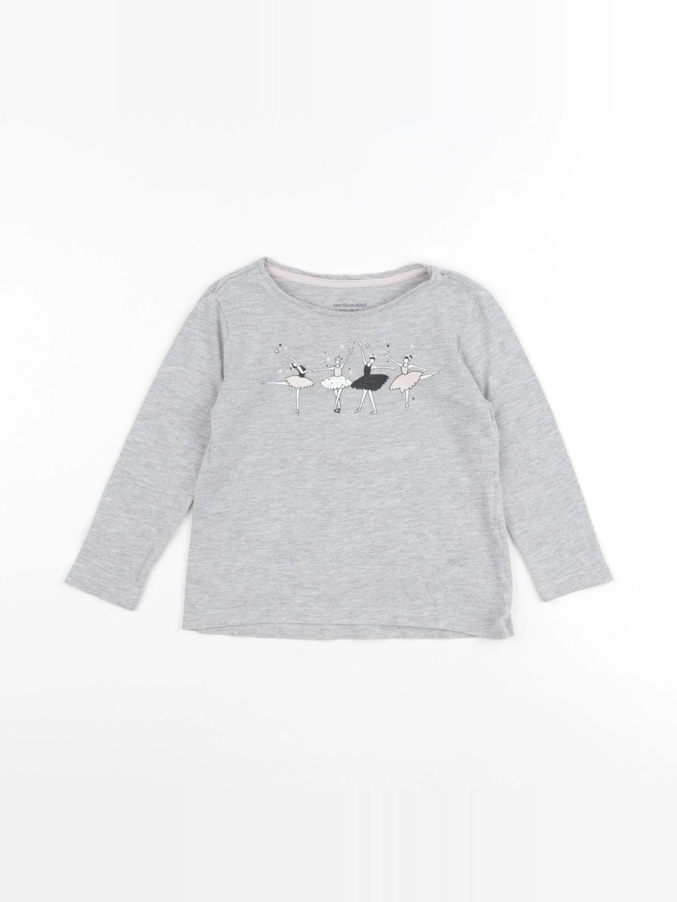 Vertbaudet - tee-shirt gris - 2 ans