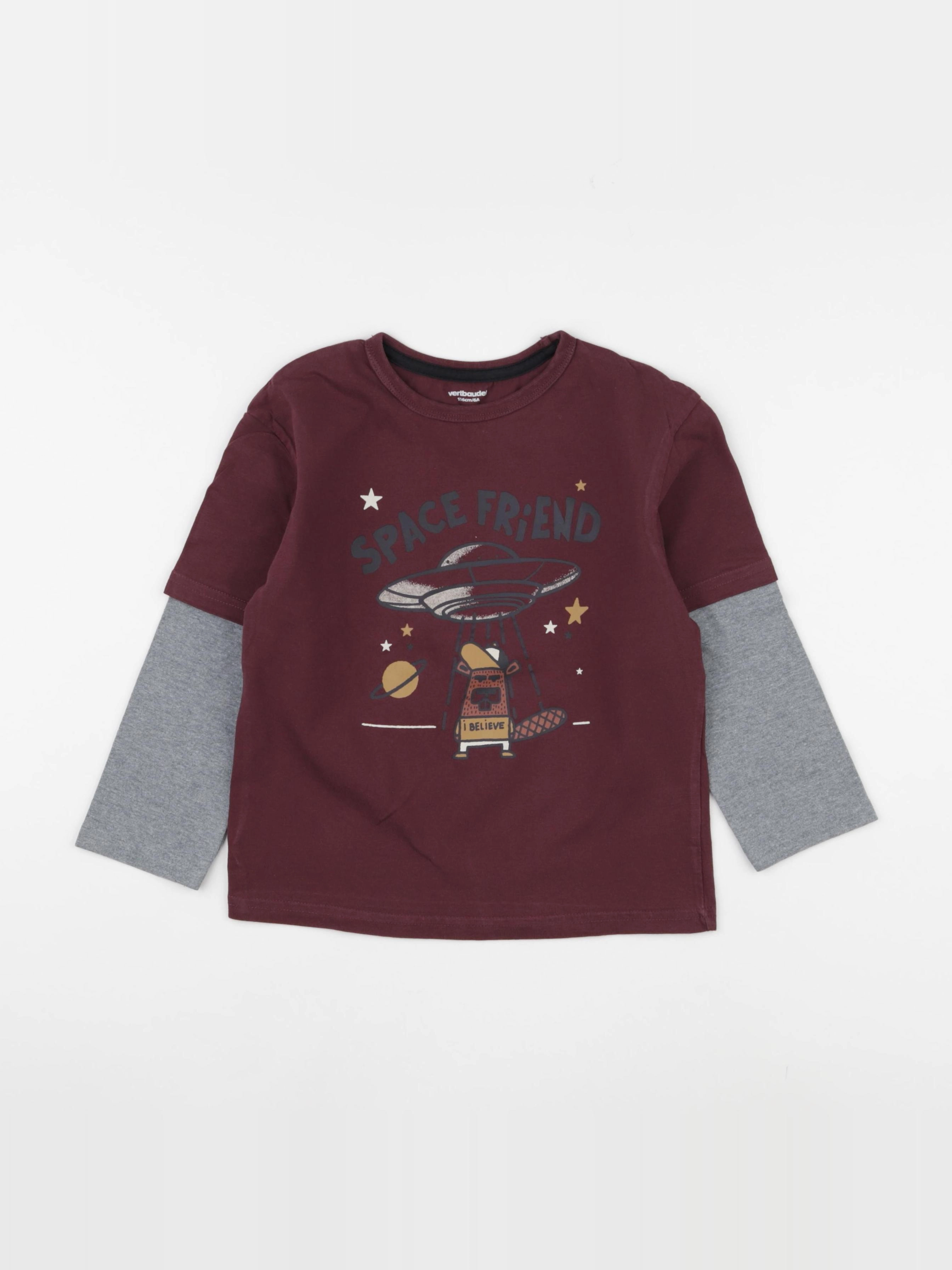 Vertbaudet - tee-shirt rouge - 6 ans