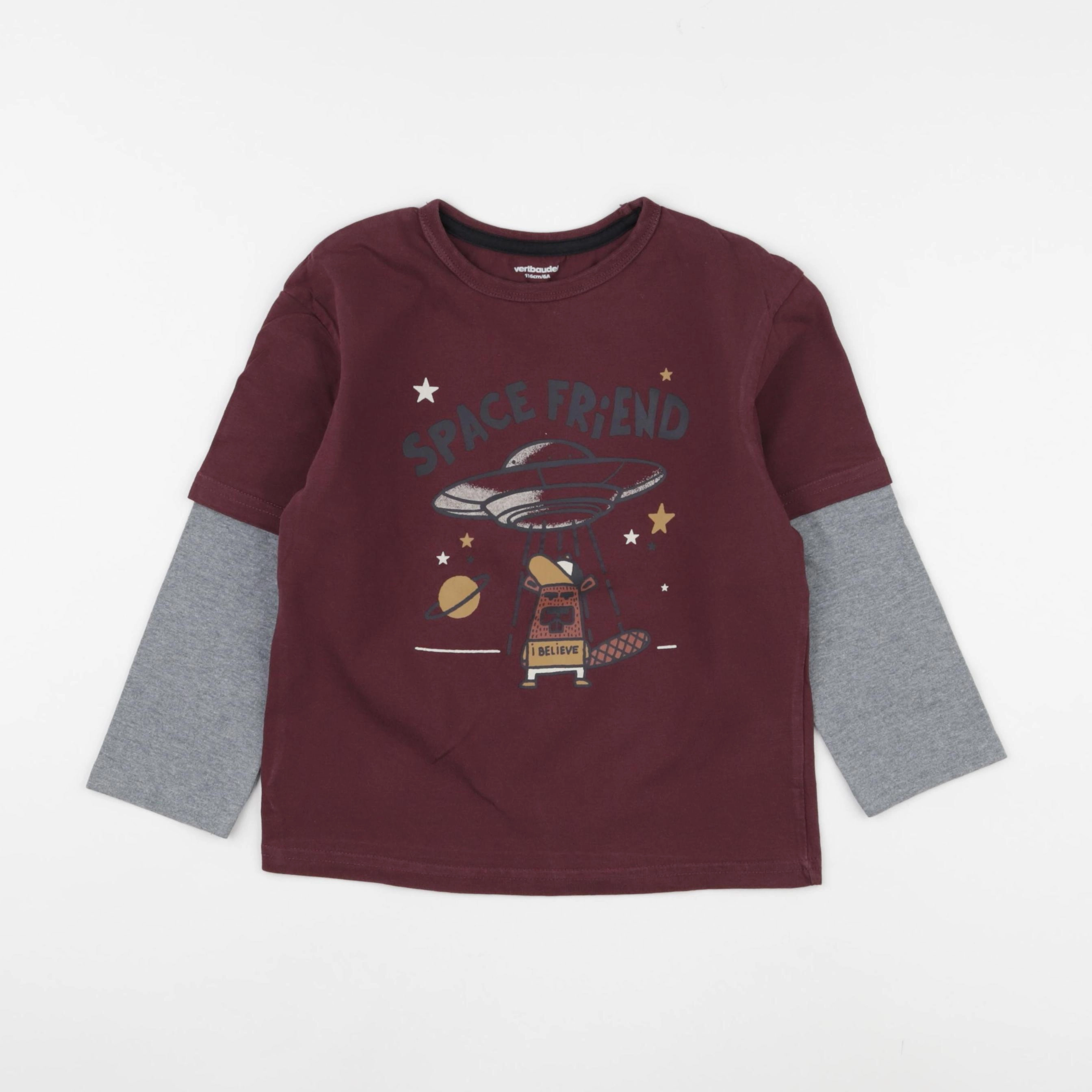 Vertbaudet - tee-shirt rouge - 6 ans