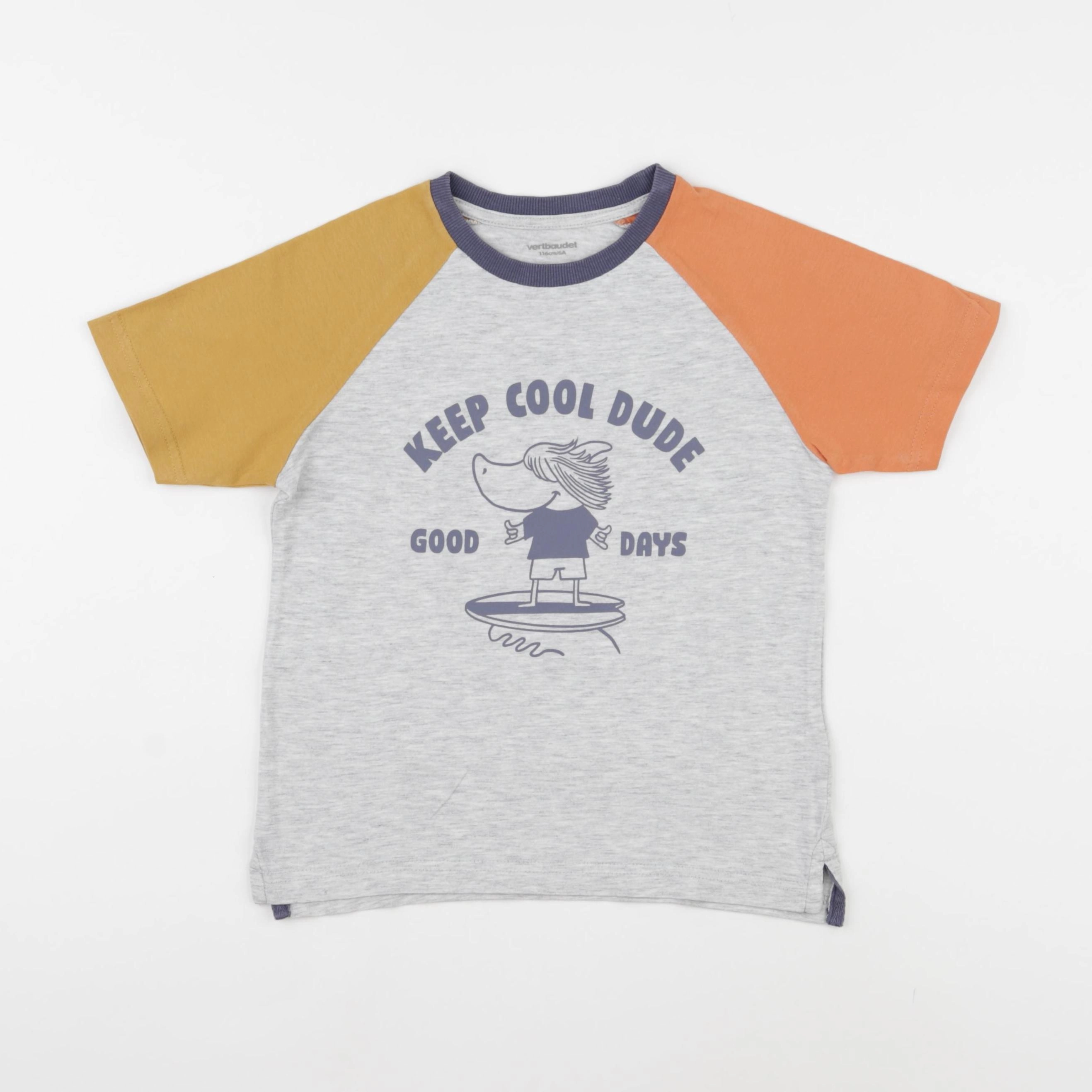 Vertbaudet - tee-shirt gris - 6 ans