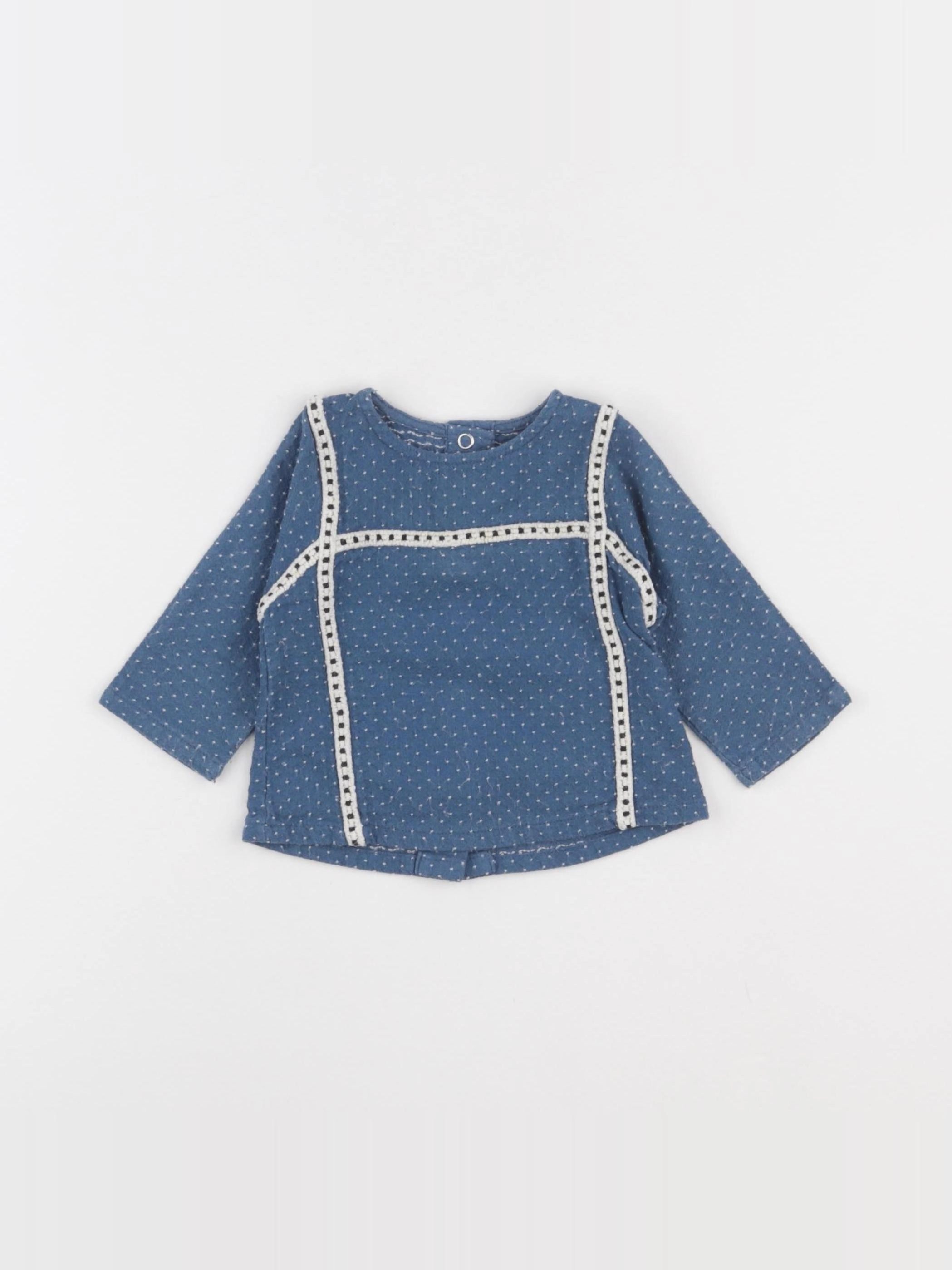 Moulin Roty - blouse bleu - 6 mois