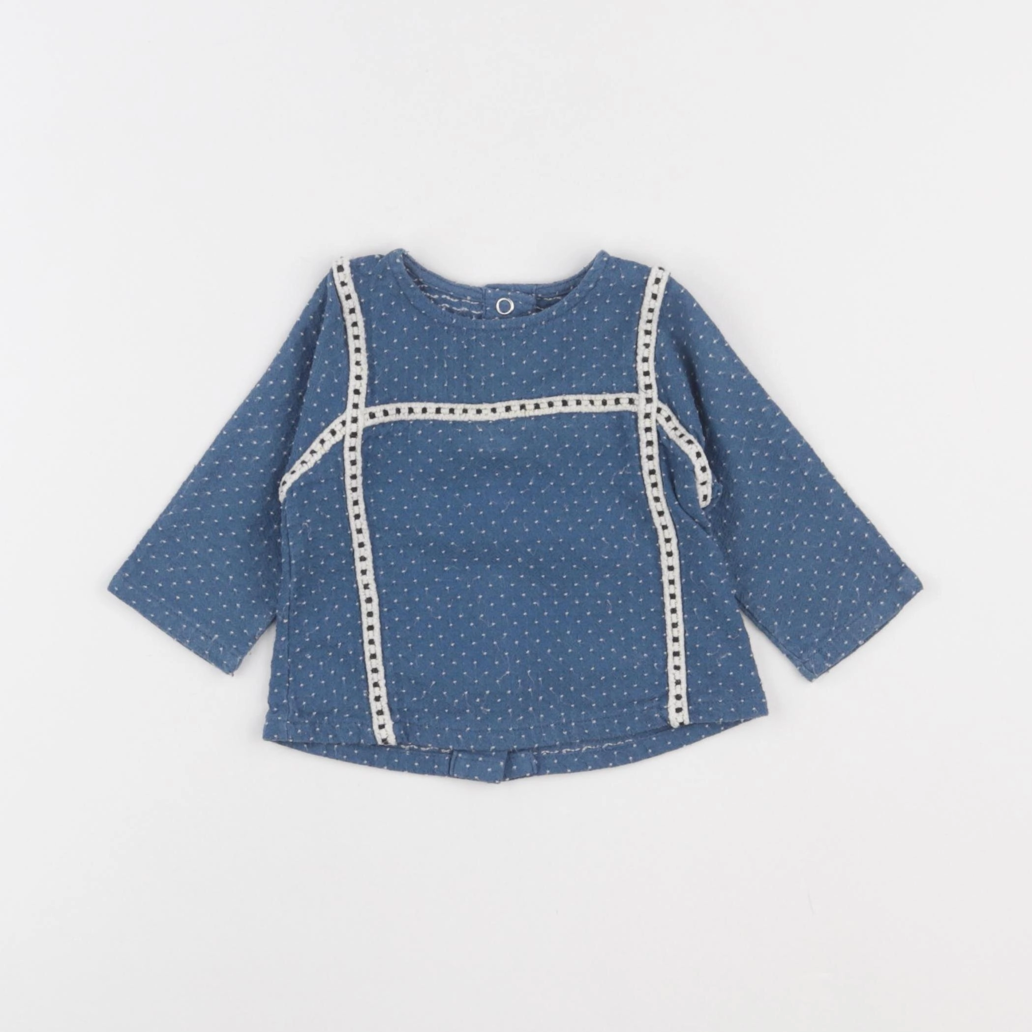 Moulin Roty - blouse bleu - 6 mois