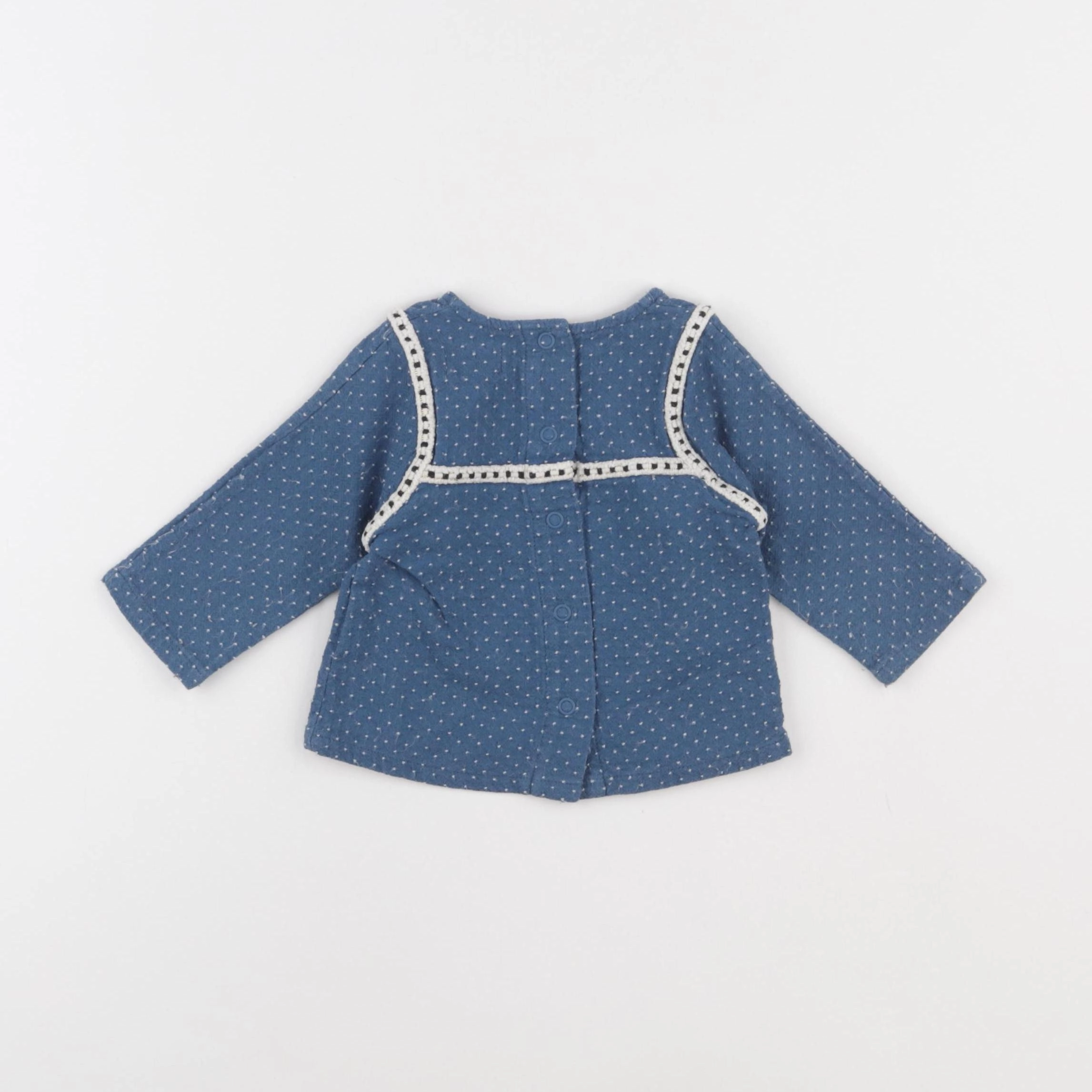 Moulin Roty - blouse bleu - 6 mois