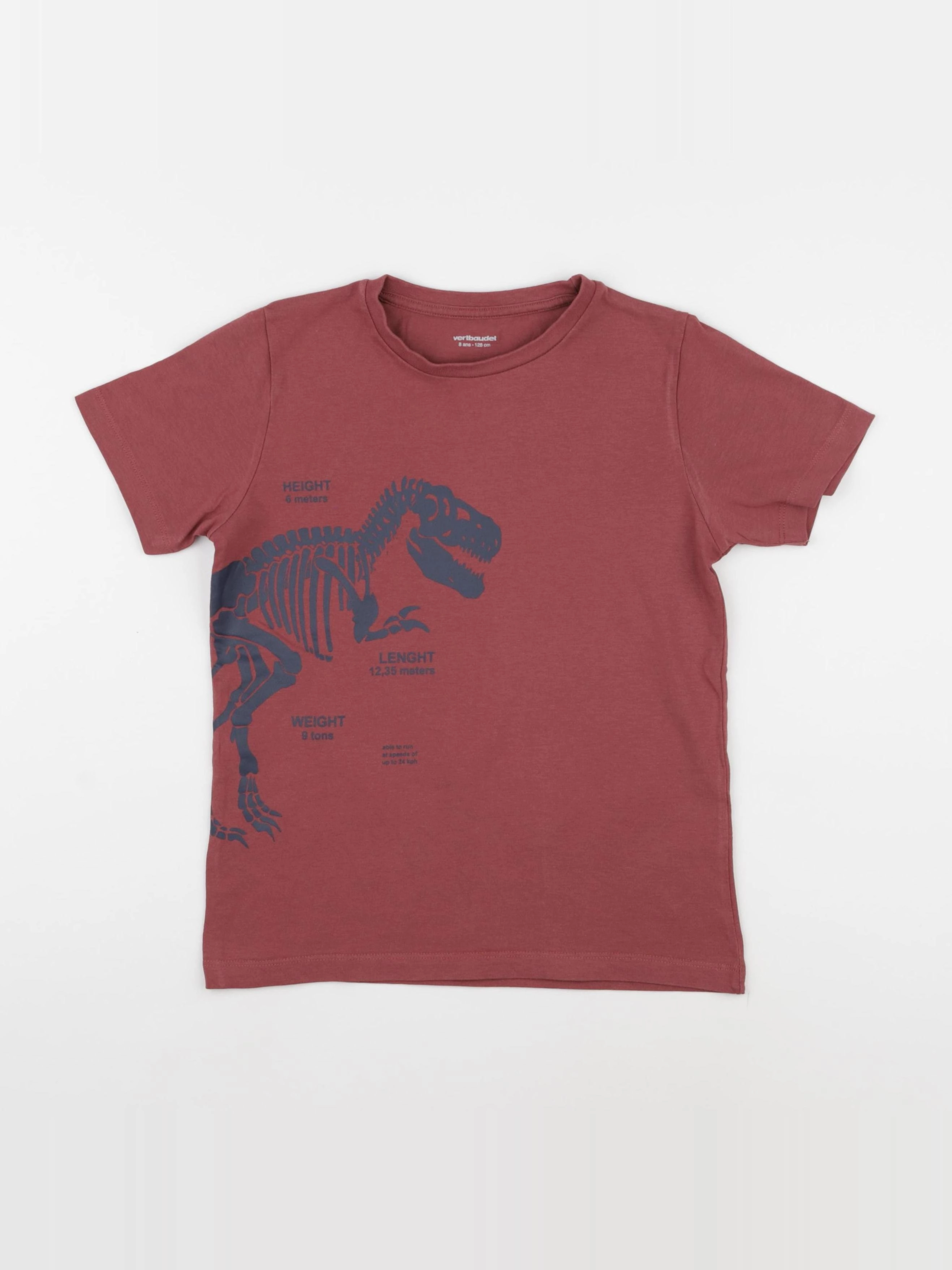 Vertbaudet - tee-shirt marron - 8 ans