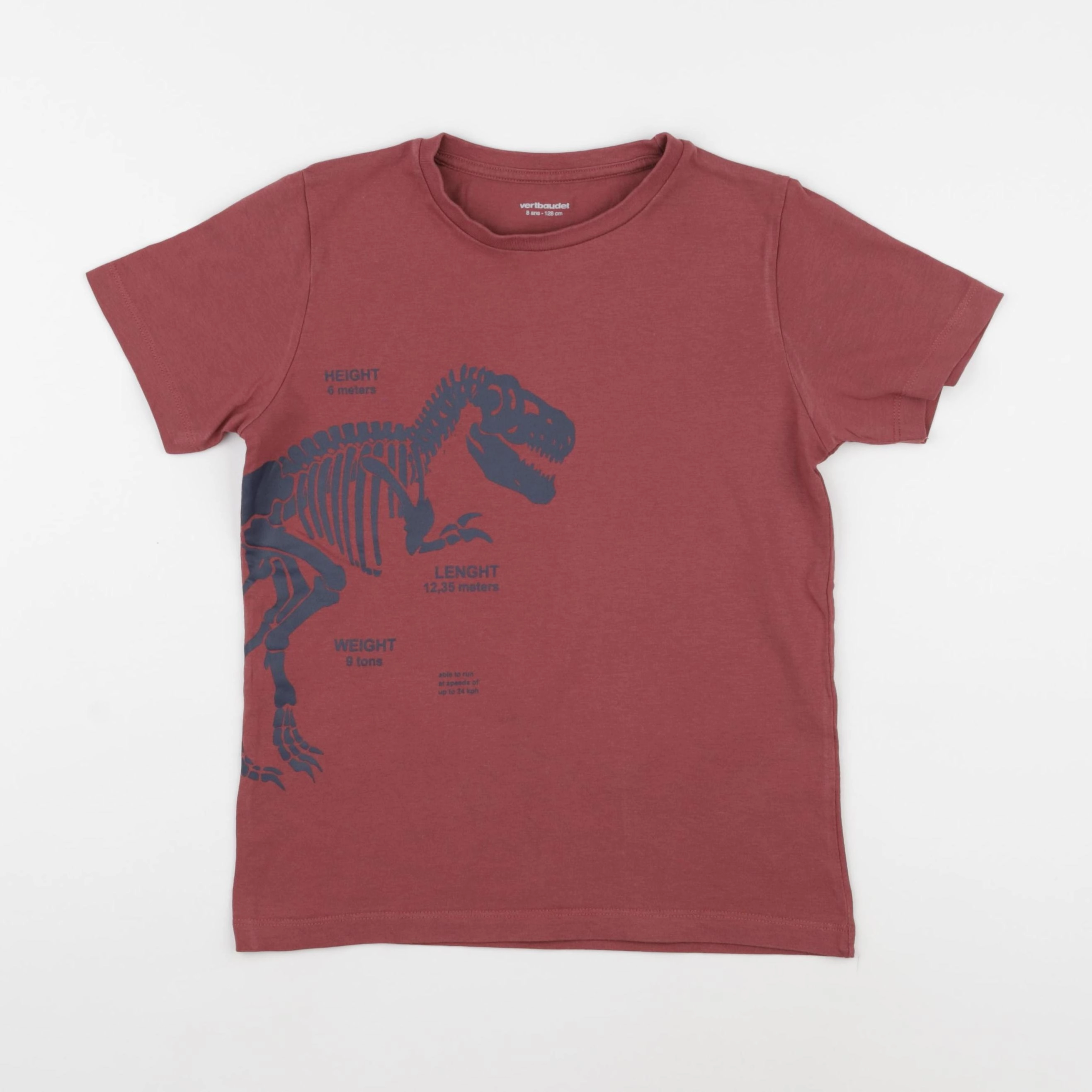 Vertbaudet - tee-shirt marron - 8 ans