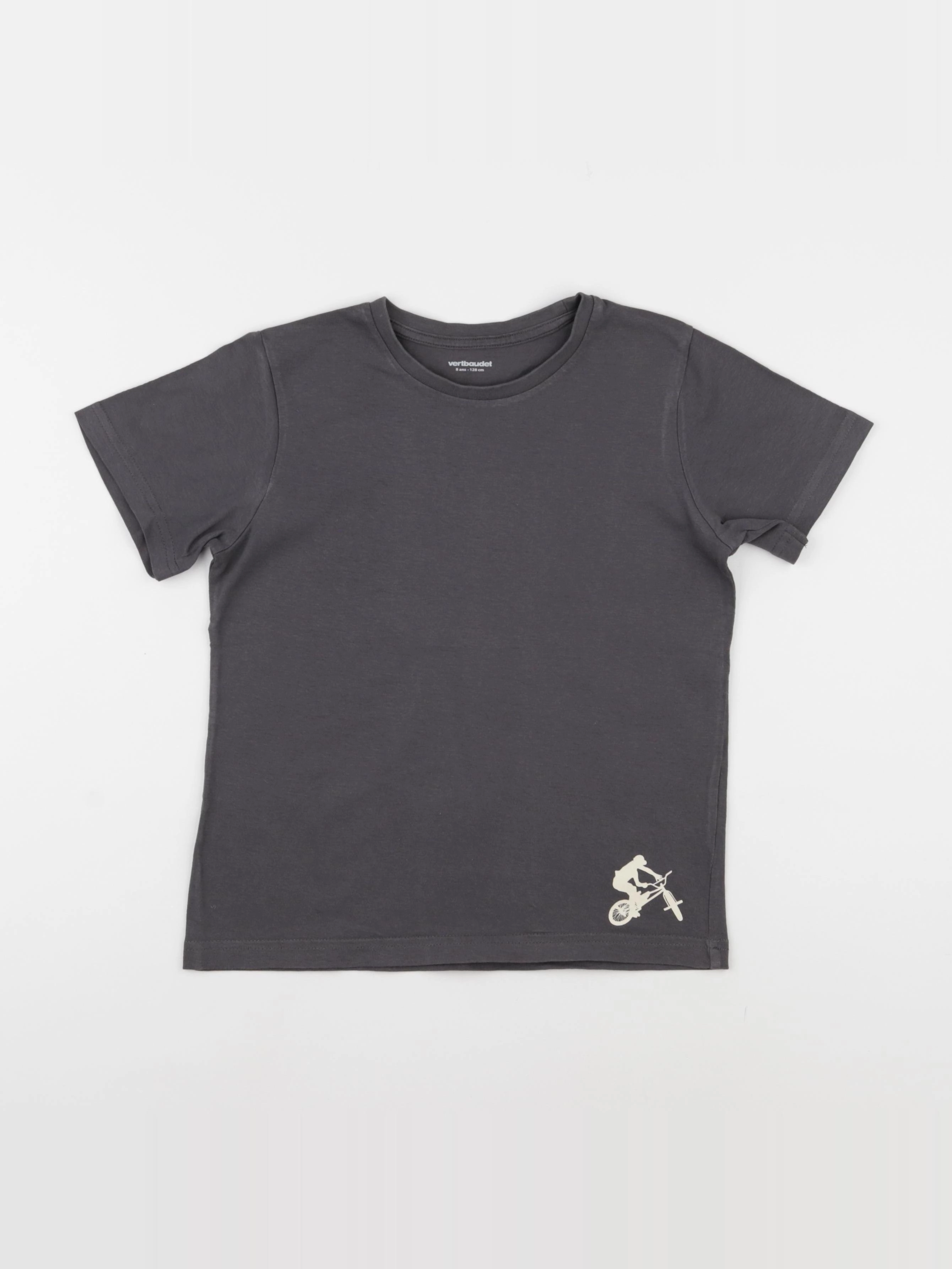 Vertbaudet - tee-shirt gris - 8 ans