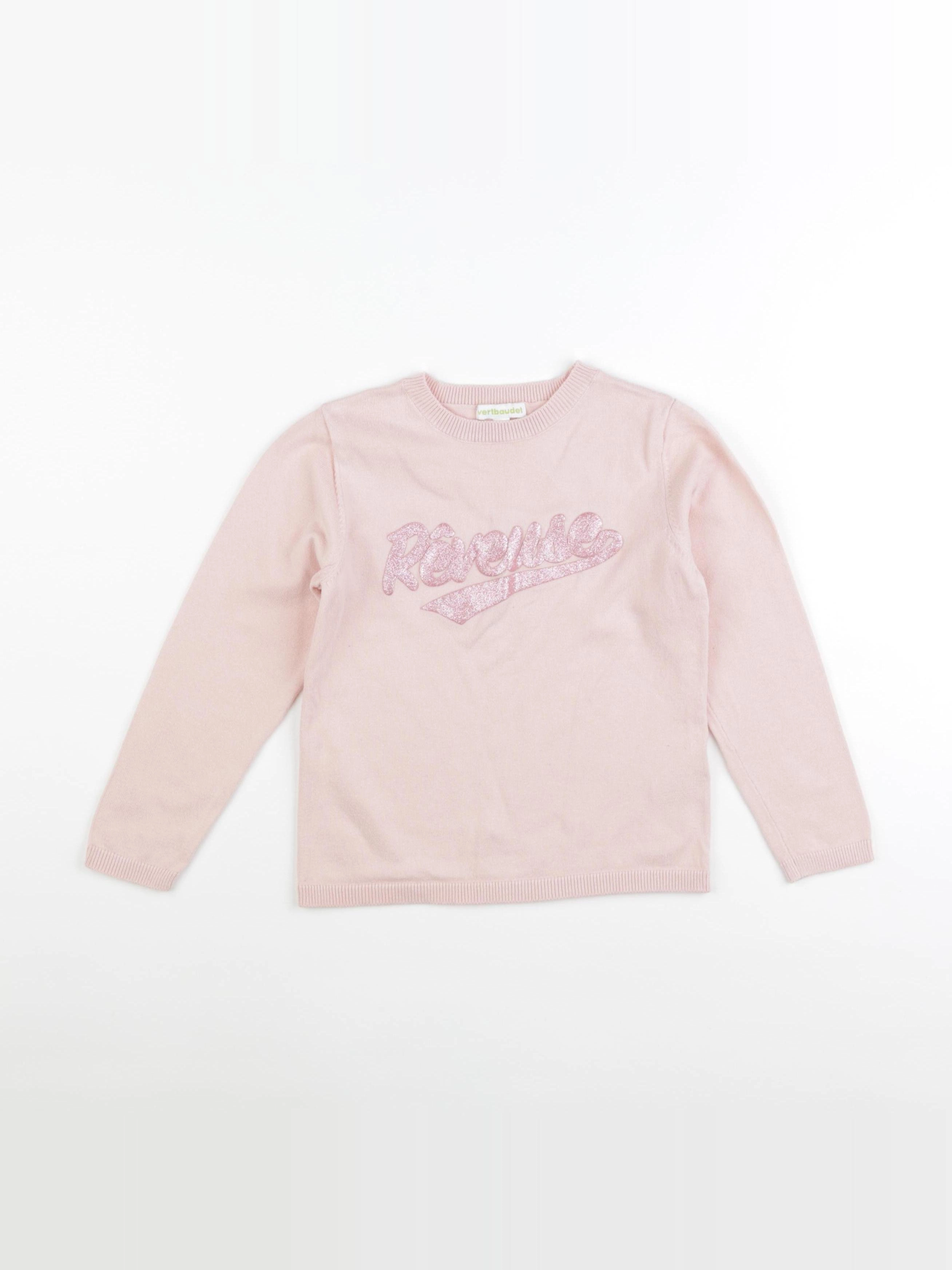 Vertbaudet - pull rose - 6 ans