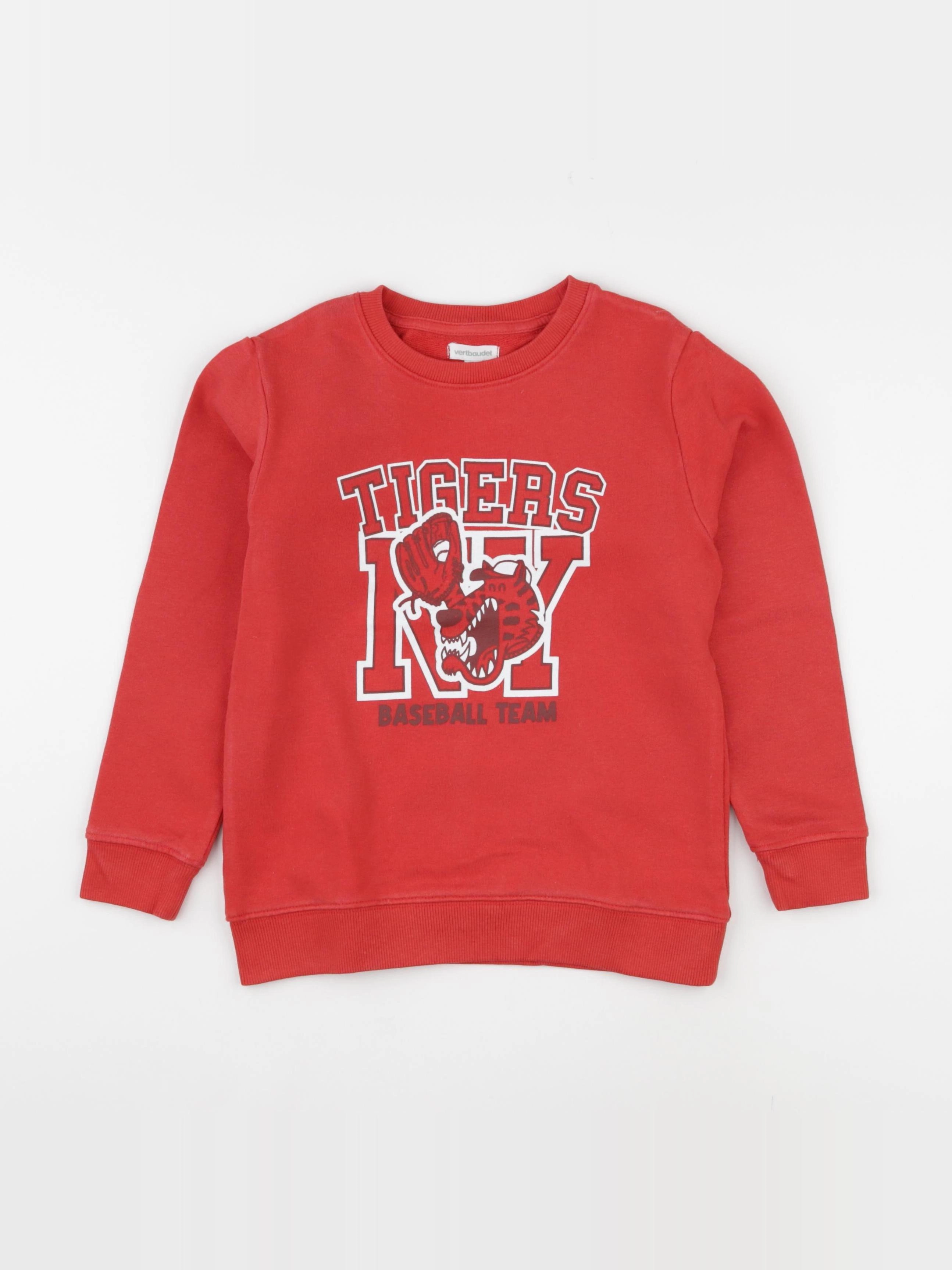 Vertbaudet - sweat rouge - 8 ans