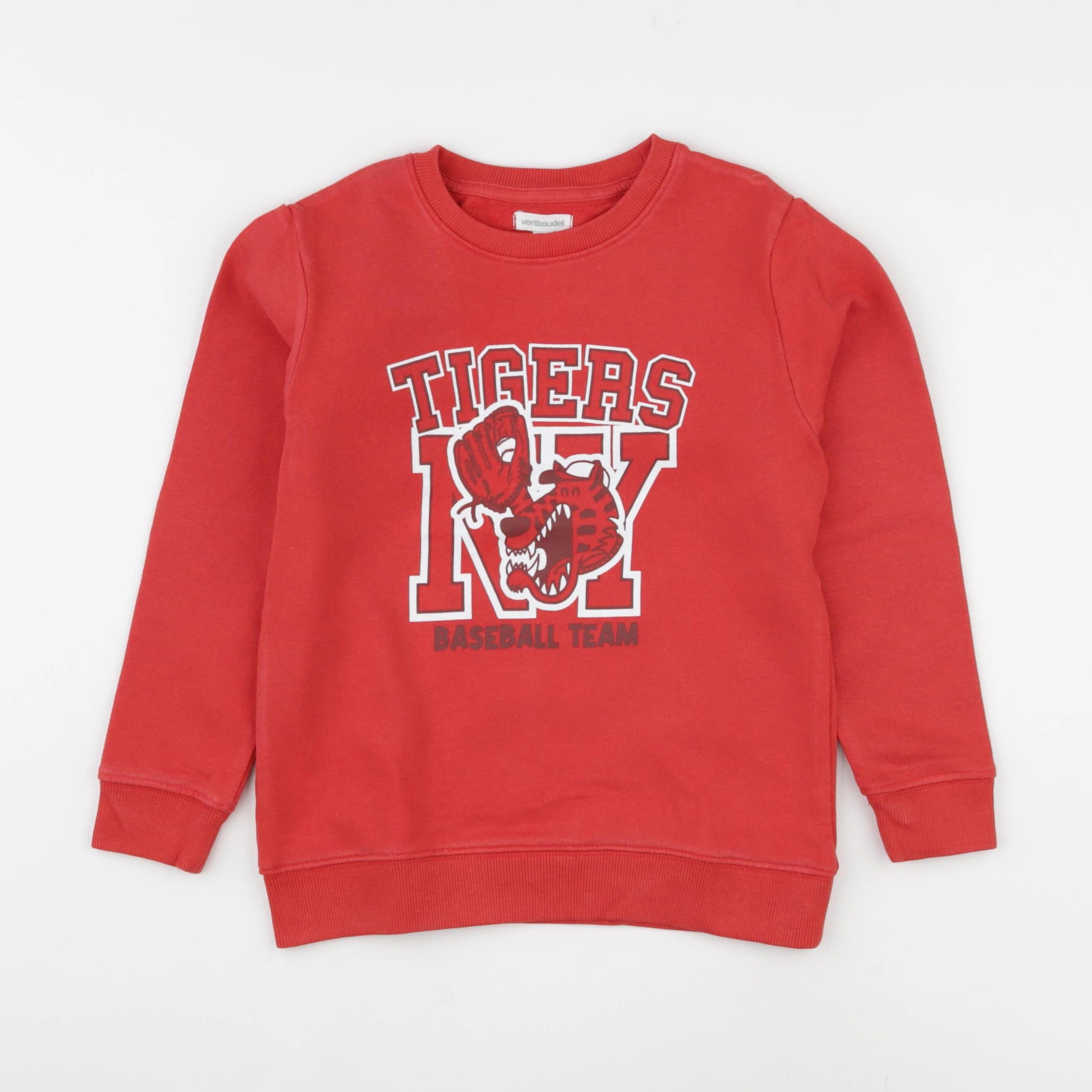 Vertbaudet - sweat rouge - 8 ans