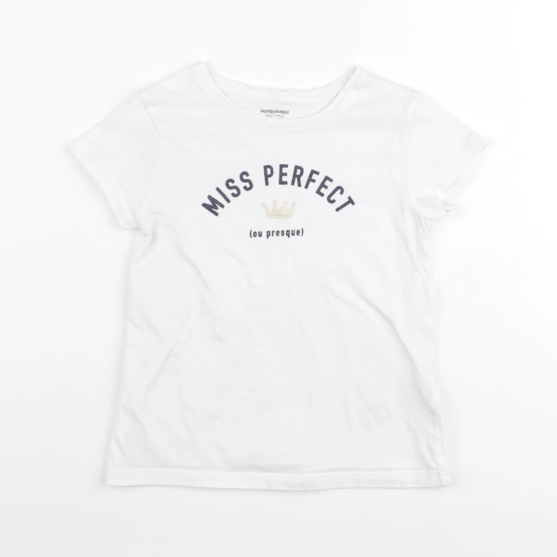 Vertbaudet - tee-shirt blanc - 4 ans
