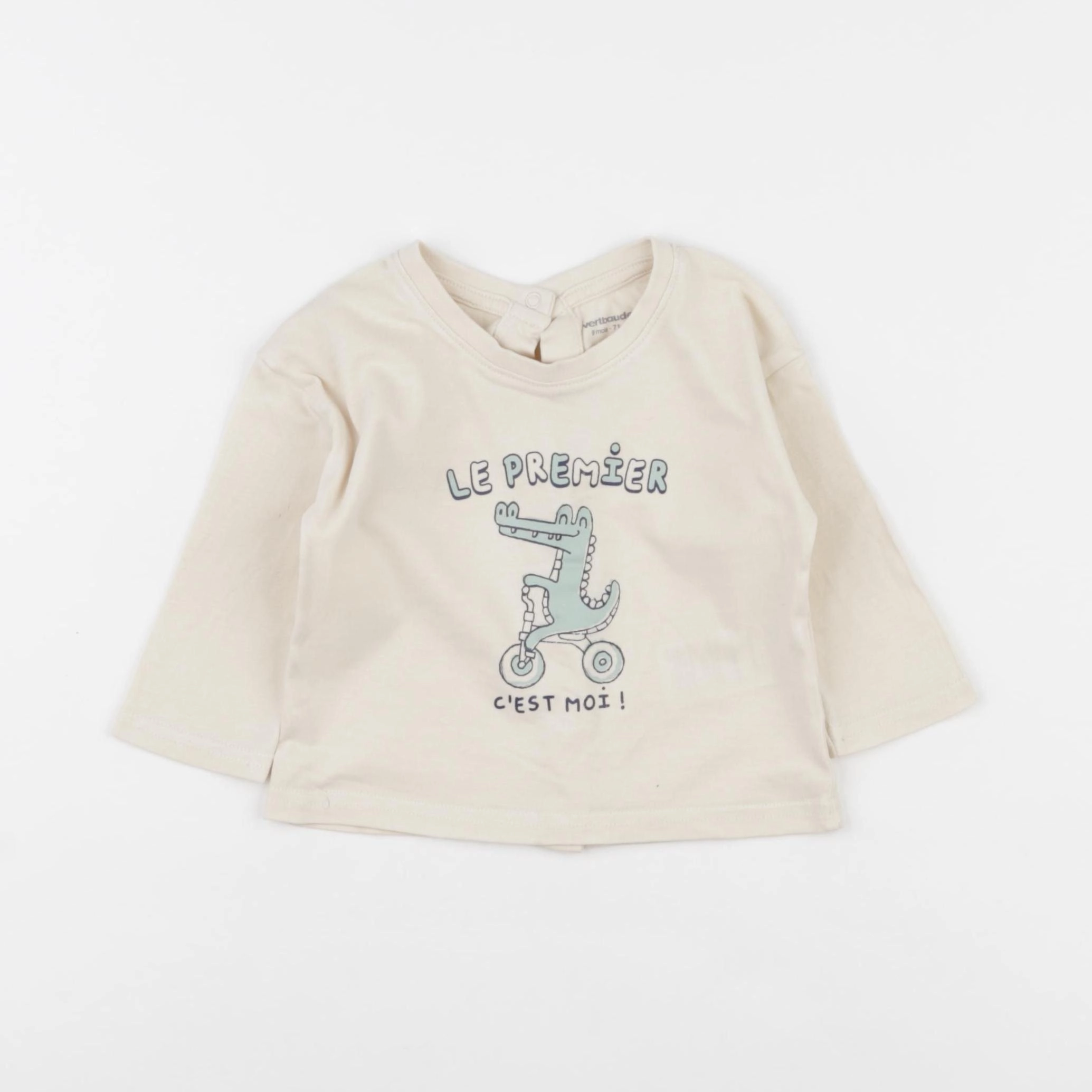 Vertbaudet - tee-shirt beige - 9 mois