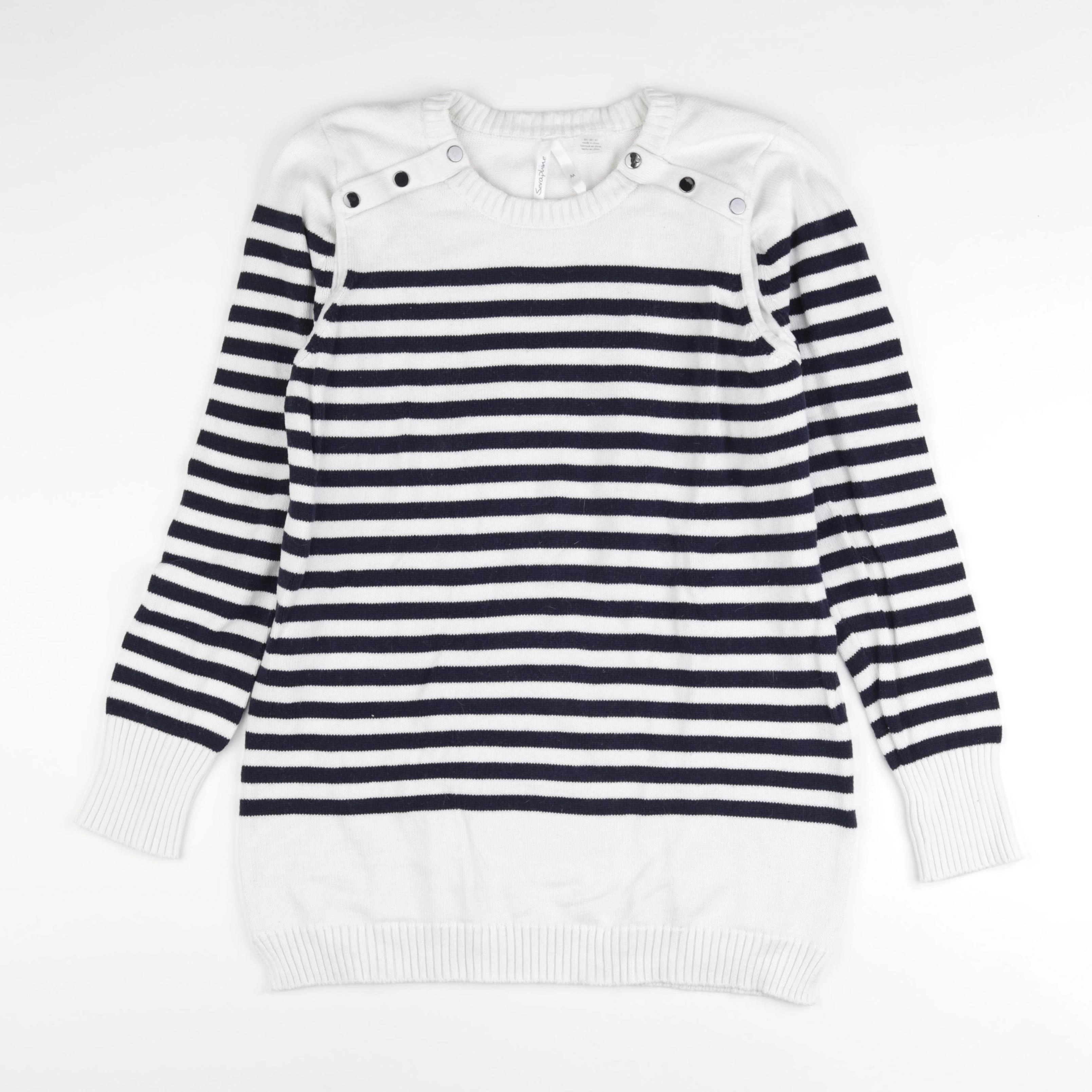 Seraphine - pull allaitement blanc, bleu - m